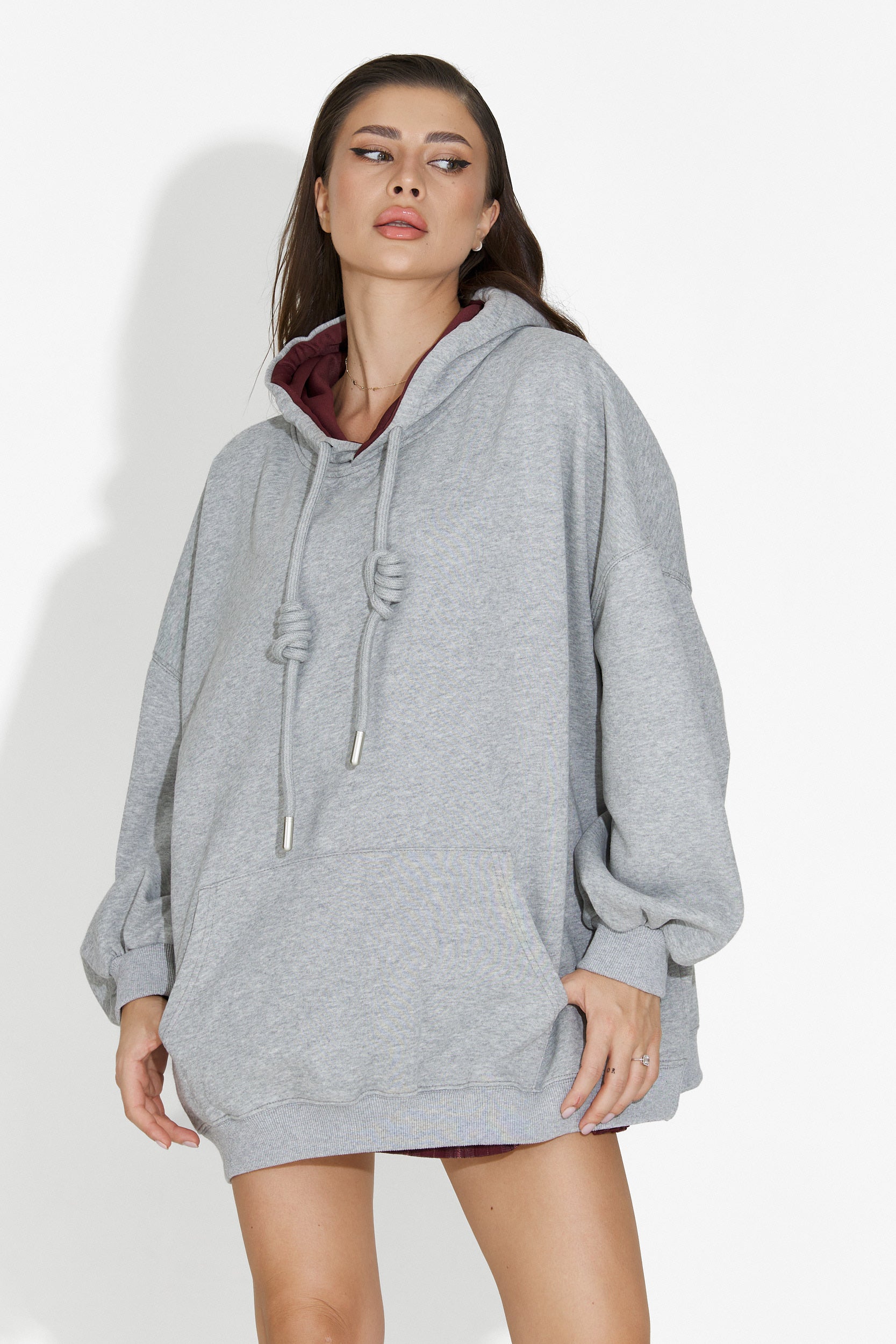 Γυναικείο casual φούτερ σκούρο γκρι Noblesa Bogas