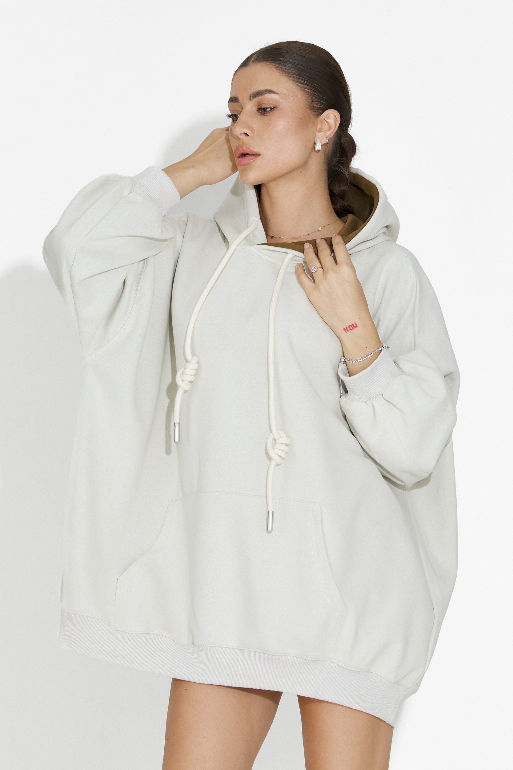 Γυναικείο casual φούτερ χακί Noblesa Bogas