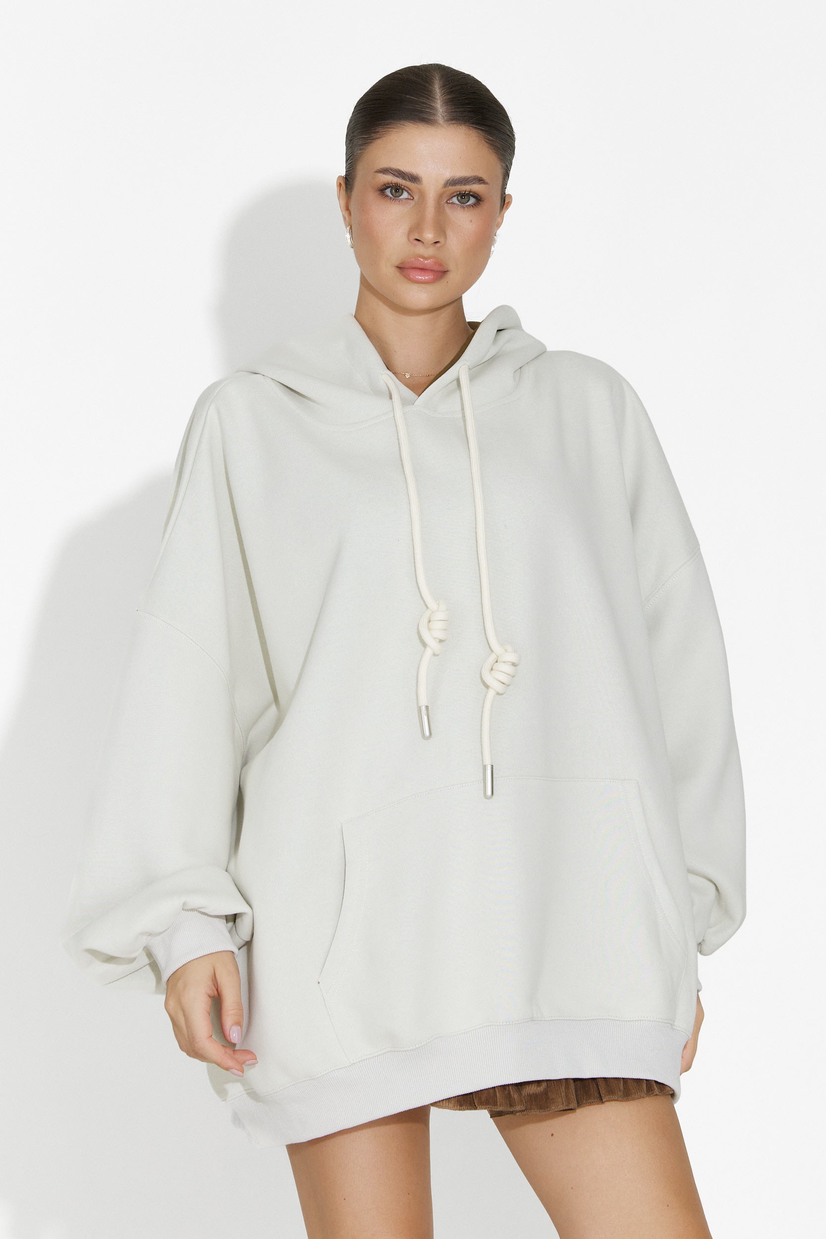 Noblesa Bogas Sudadera con Capucha Casual de Khaki para Damas