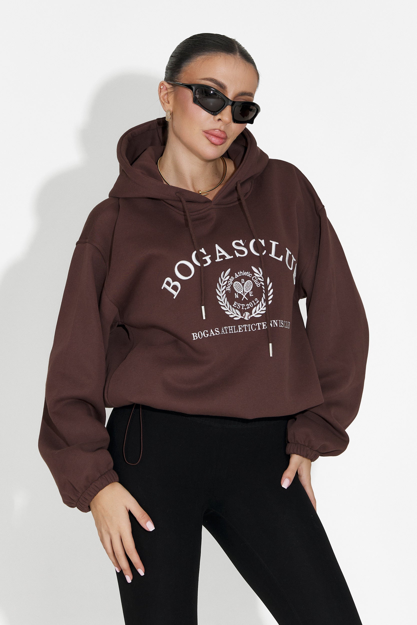Rinalis Bogas Lässiger Brauner Damen Hoodie