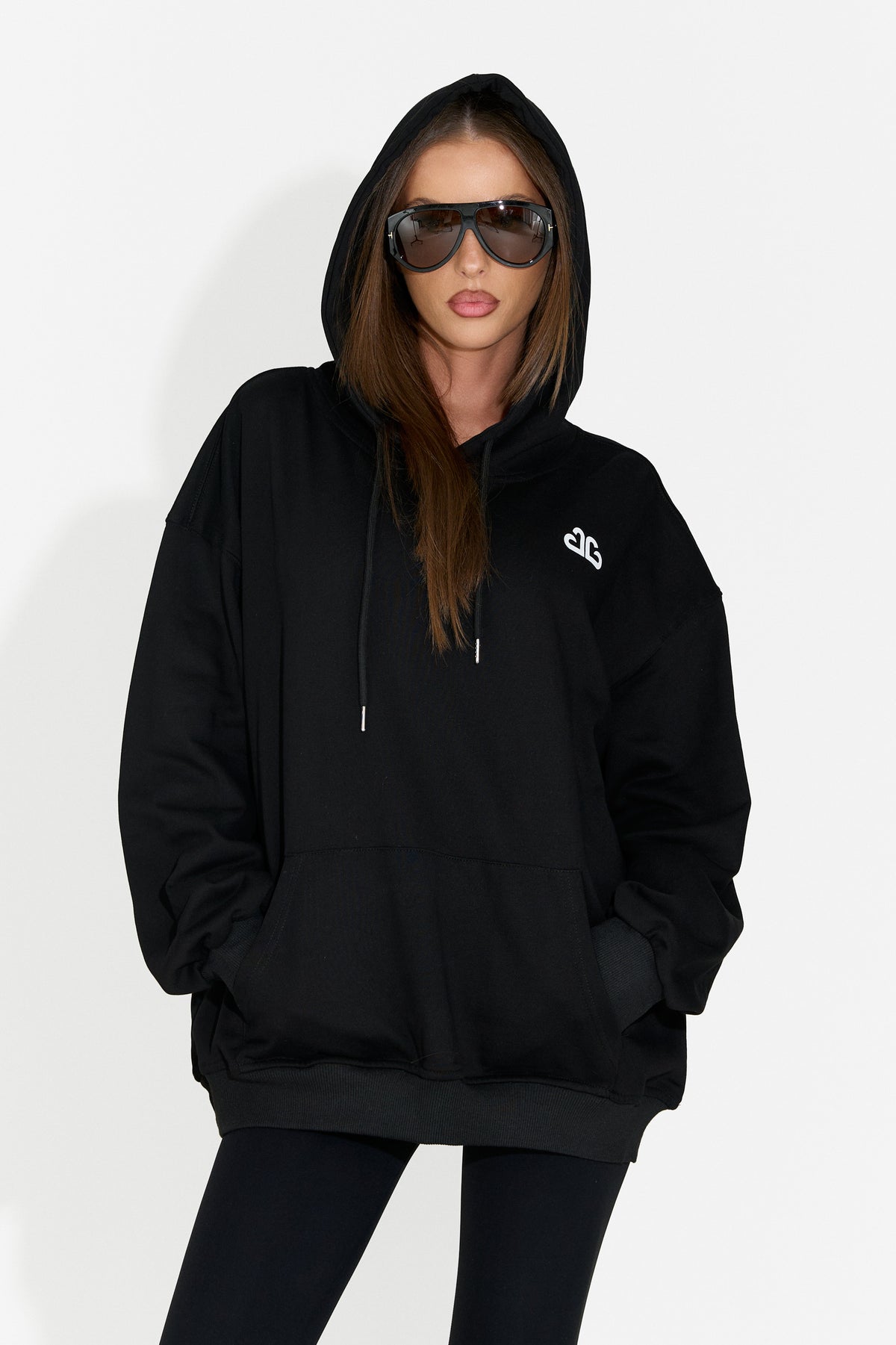 Sweat à capuche décontracté pour femme noir Rates Bogas