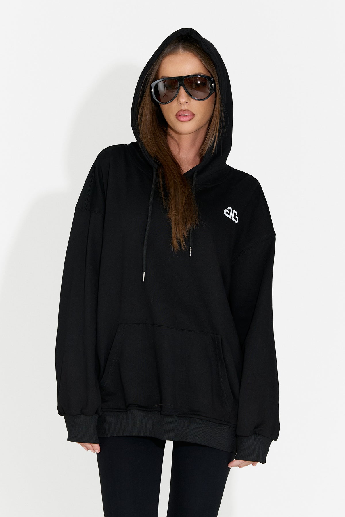 Sweat à capuche décontracté pour femme noir Rates Bogas