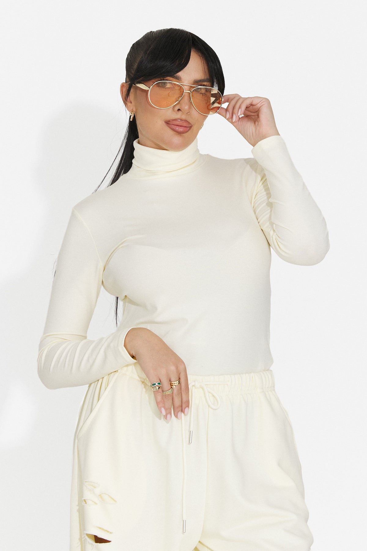 Helanca casual crem Grunliza Bogas