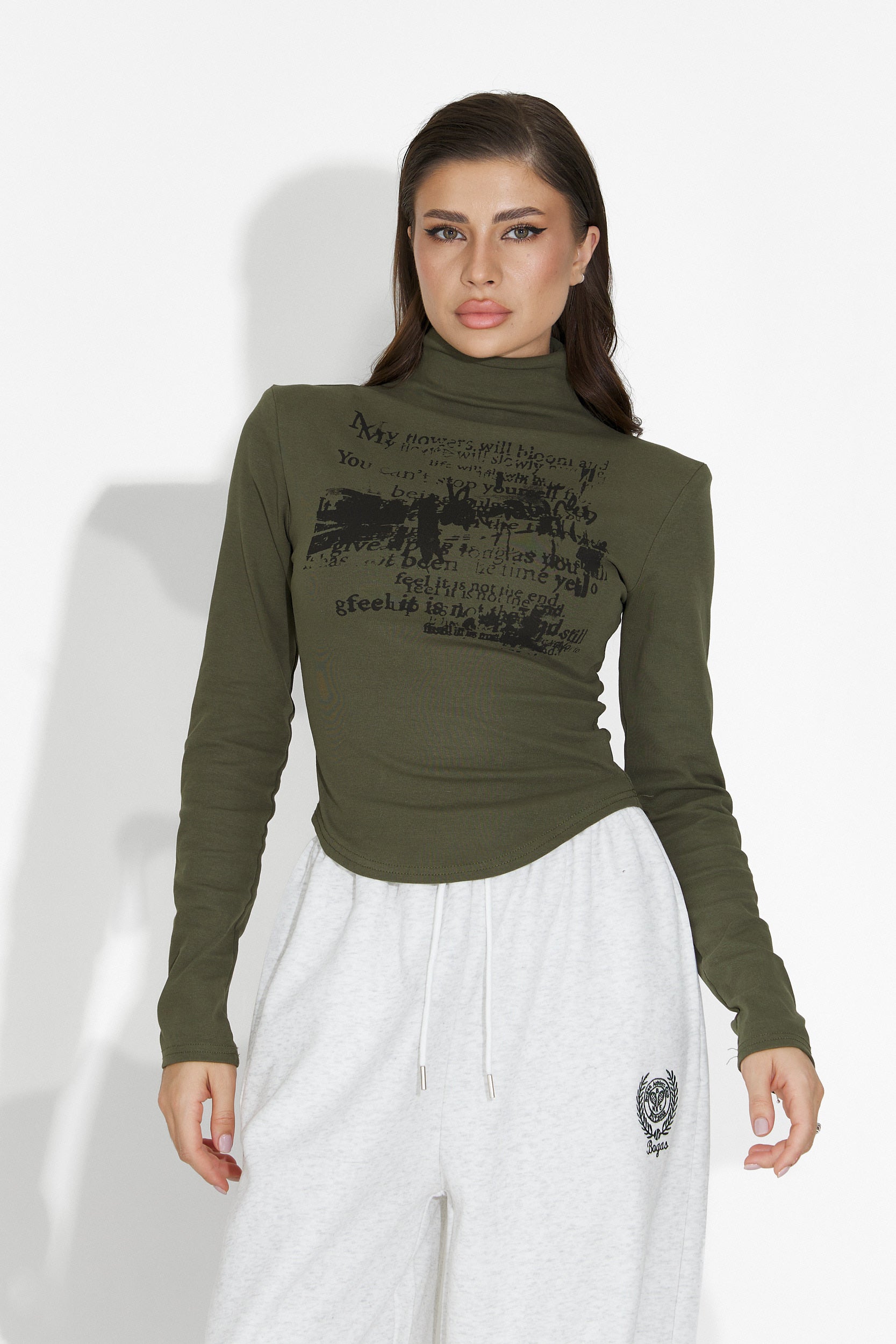 Golf damski casual khaki Fenalya Bogas