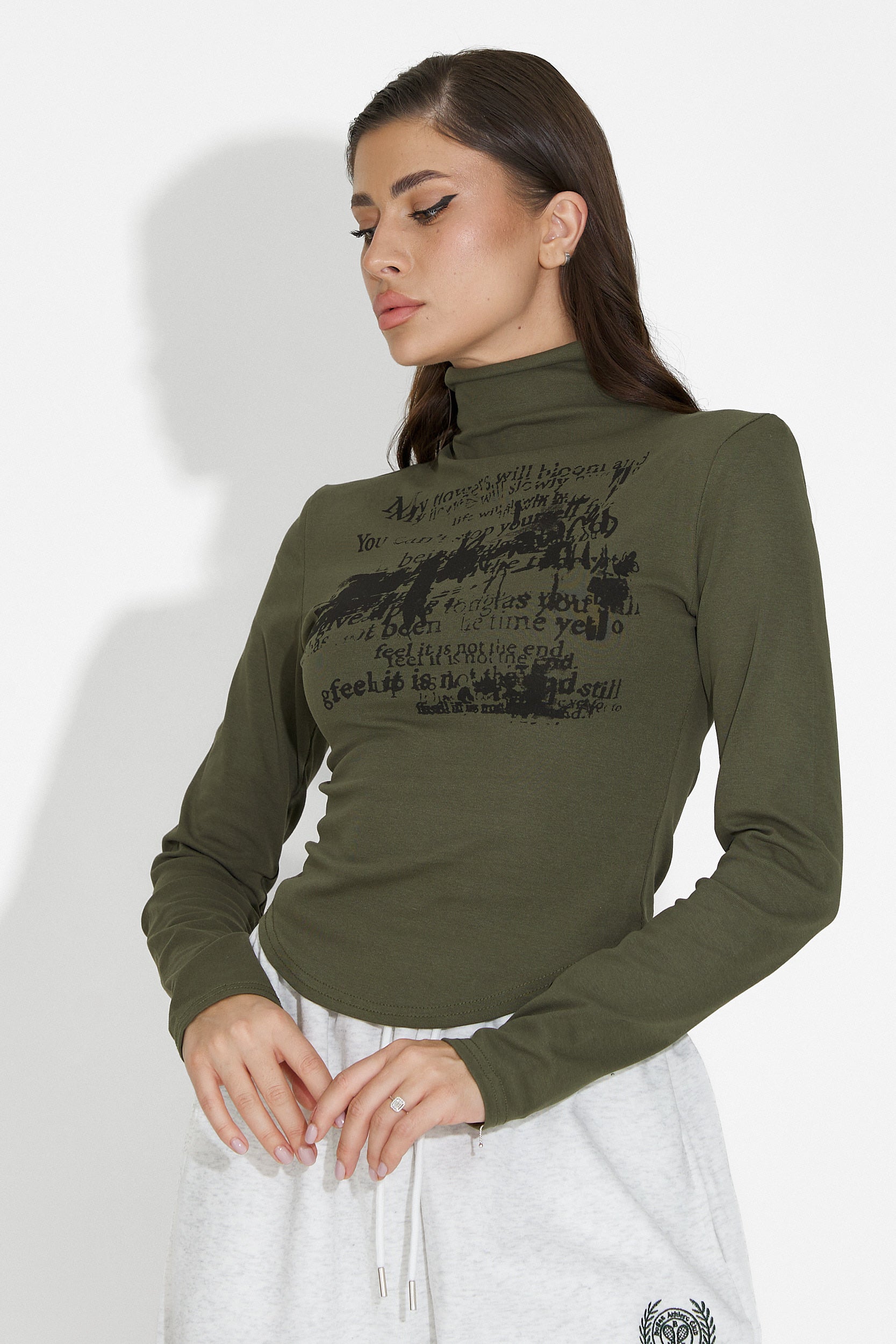 Casual damtröja khaki Fenalya Bogas