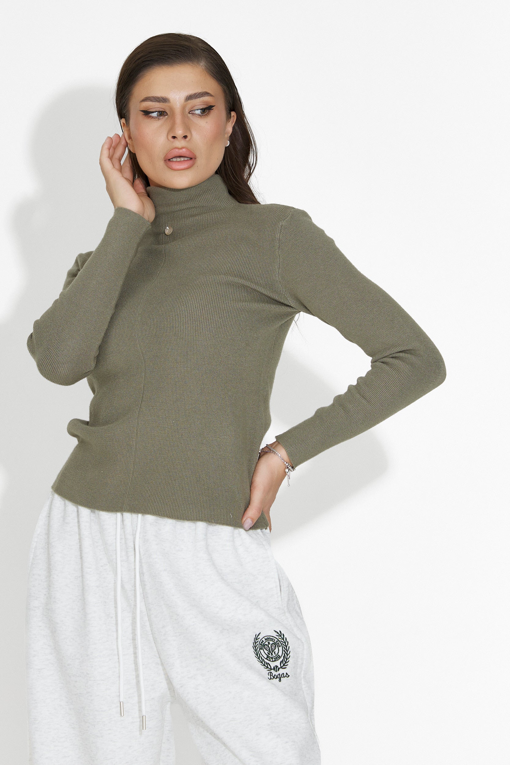 Damtröja casual Khaki Invera Bogas