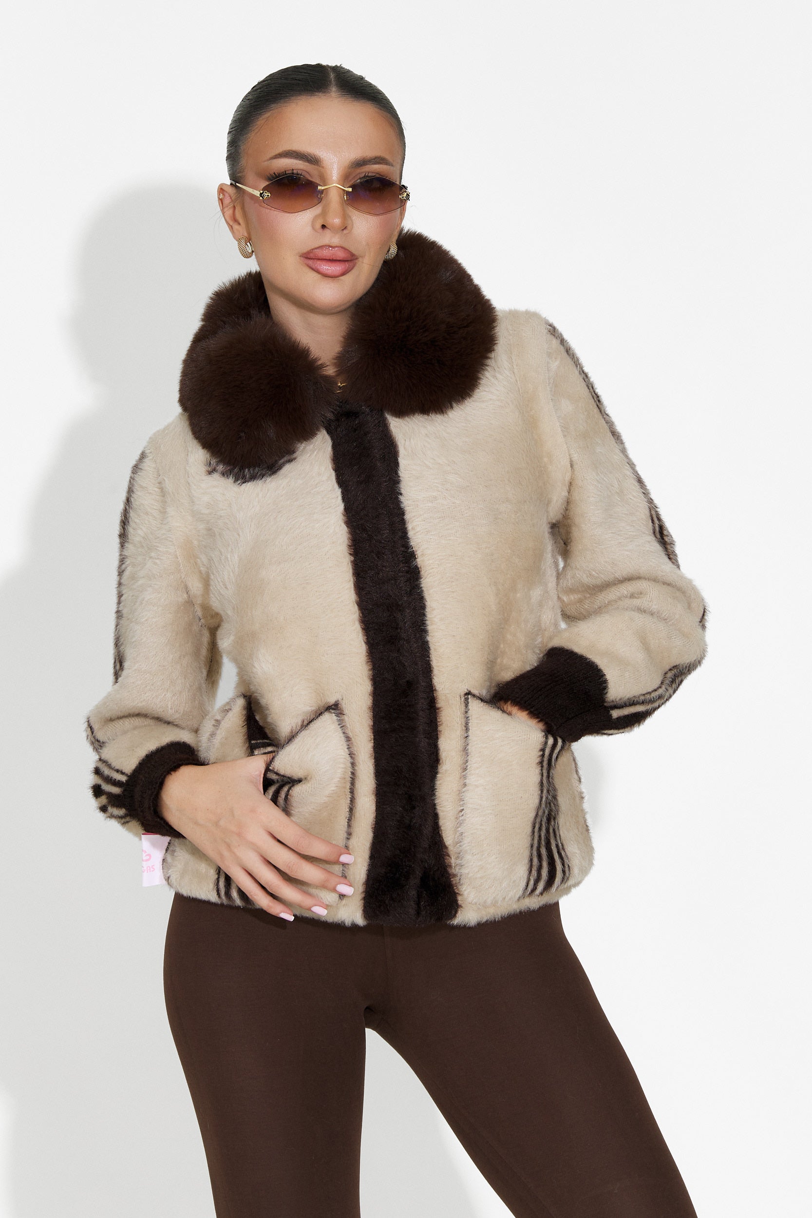 Damjacka casual 2 sidor brun beige Valoria Bogas