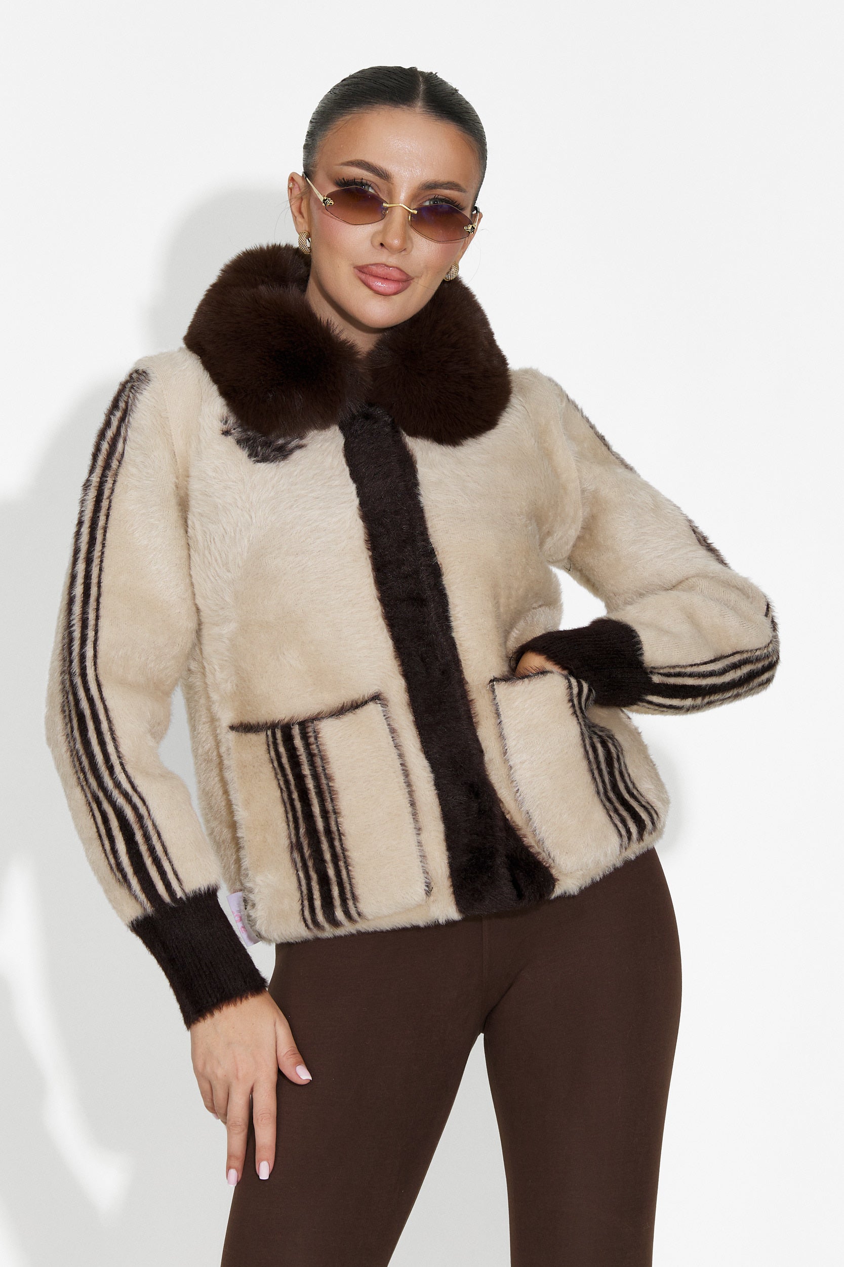 Damjacka casual 2 sidor brun beige Valoria Bogas