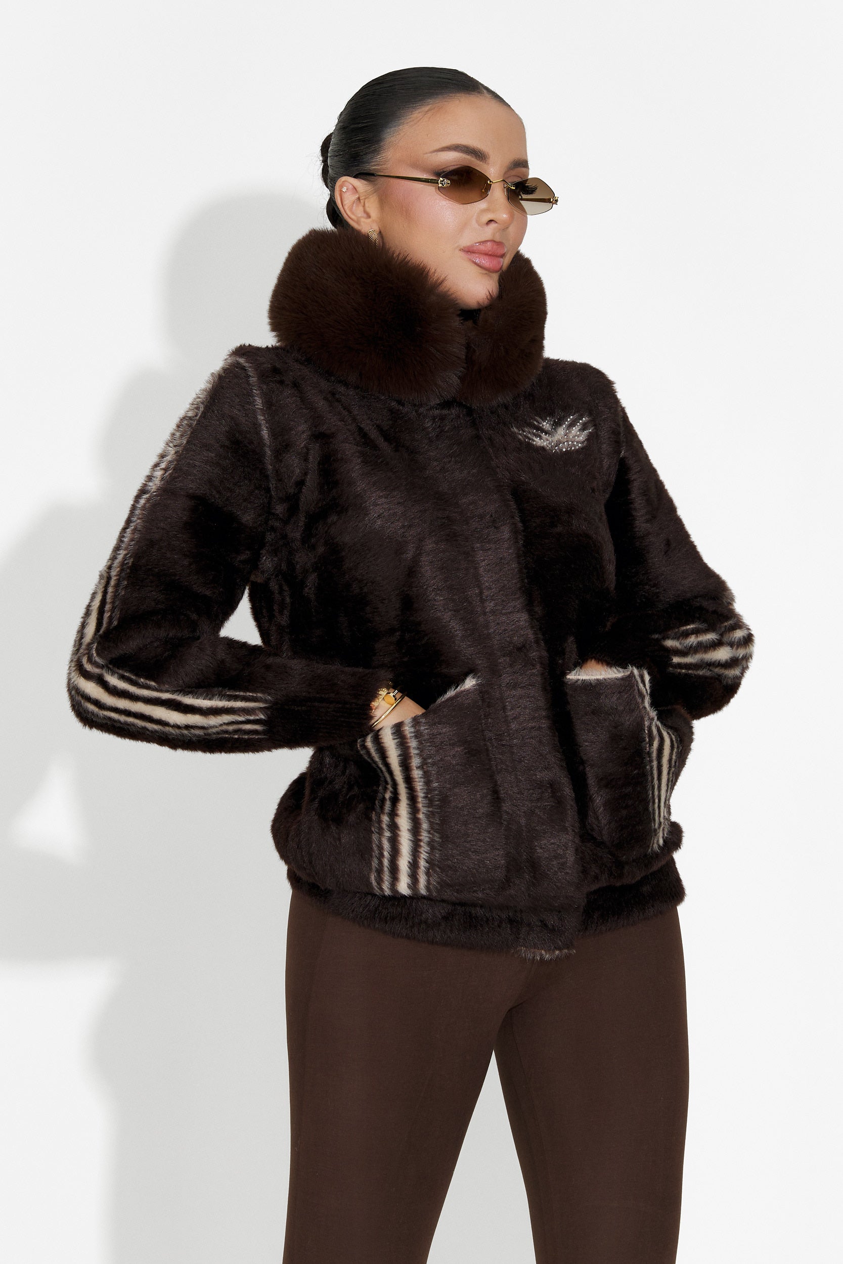 Damjacka casual 2 sidor brun beige Valoria Bogas