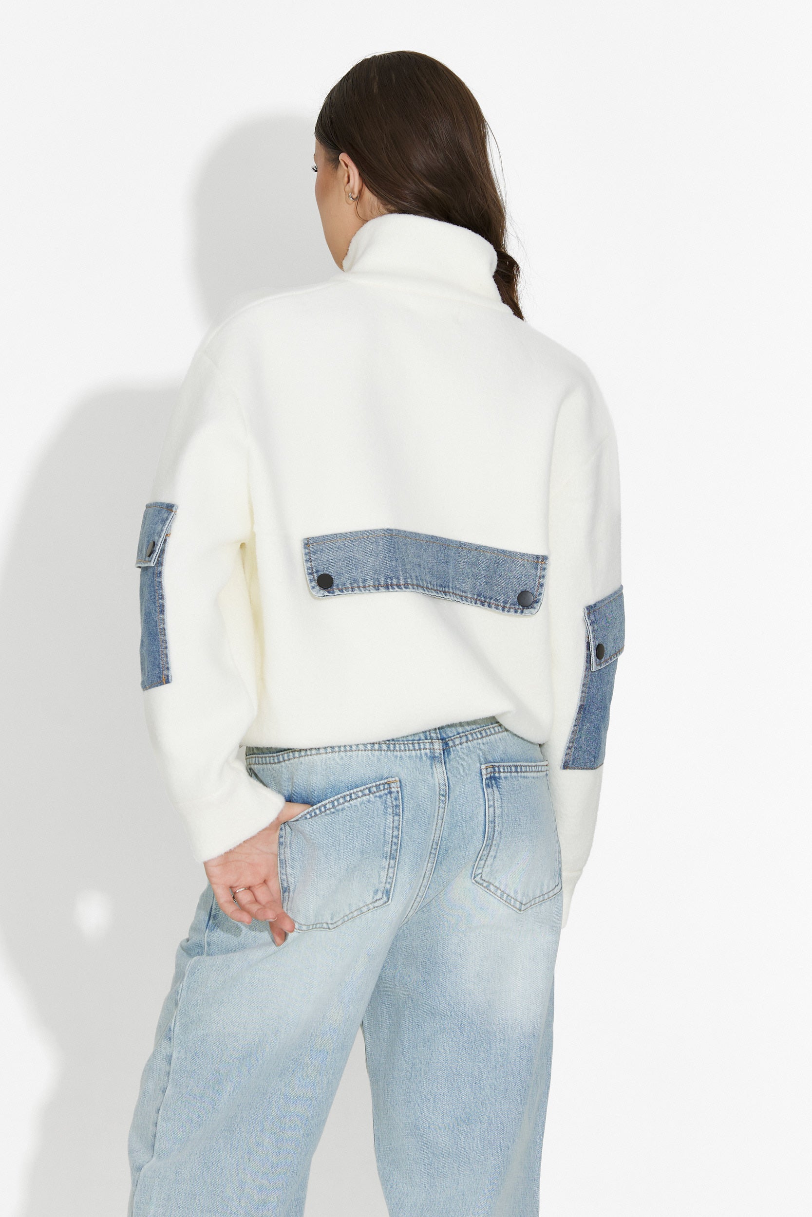 Γυναικείο casual λευκό μπουφάν Nedaria Bogas