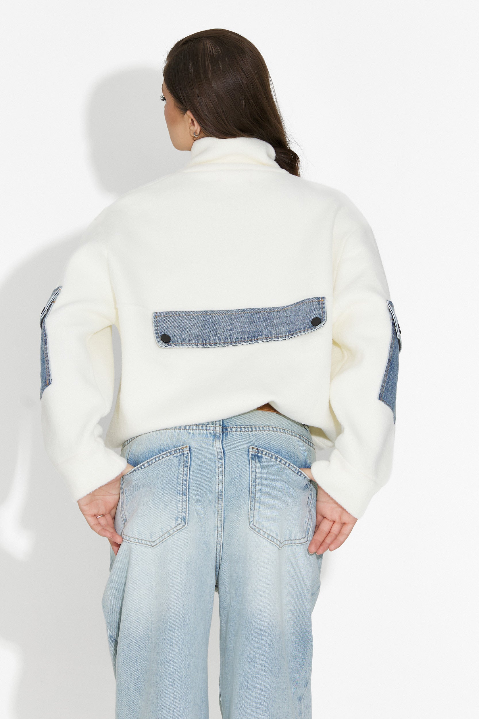 Γυναικείο casual λευκό μπουφάν Nedaria Bogas