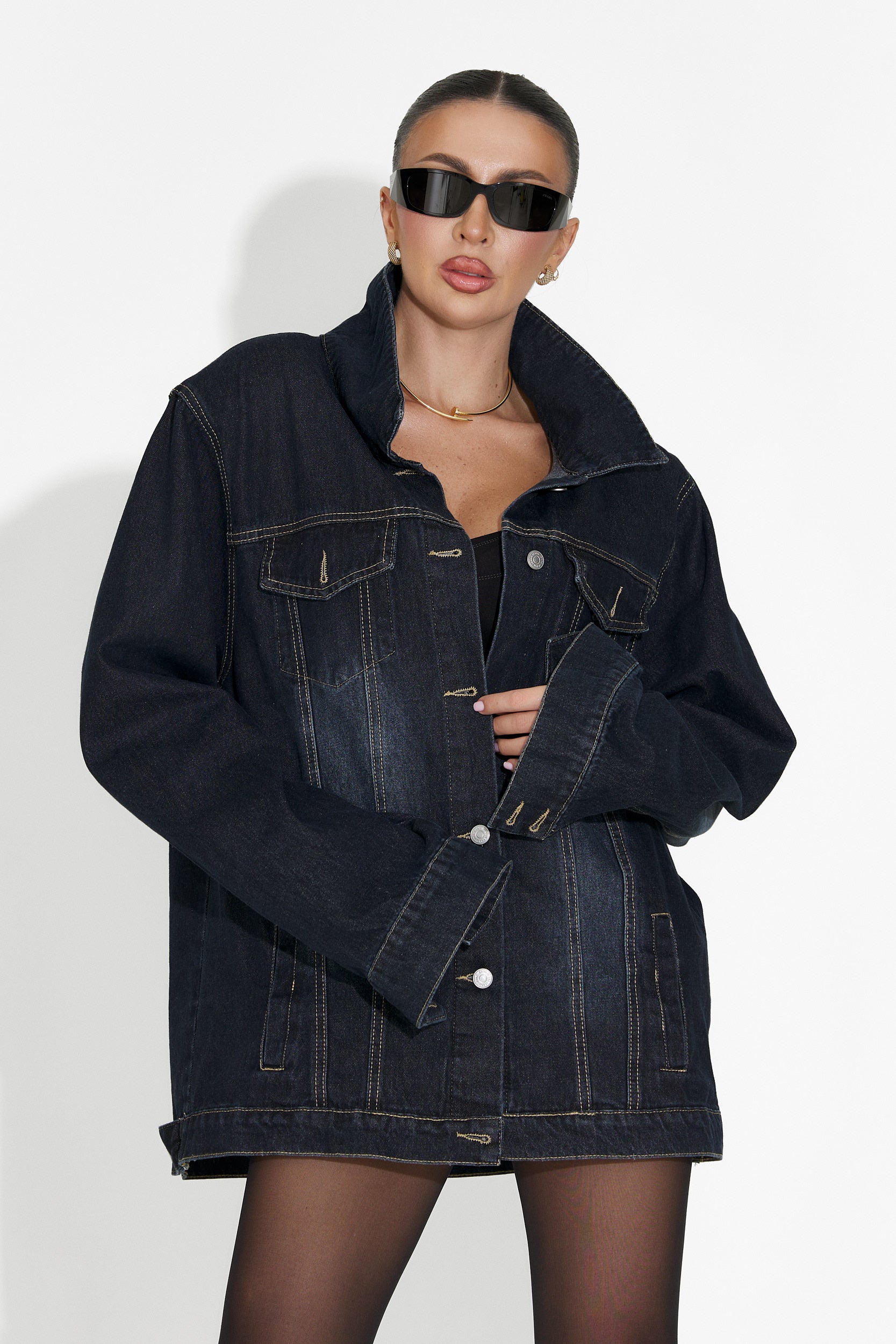 Hazelia Bogas Navy Blue Casual Women's Jacket