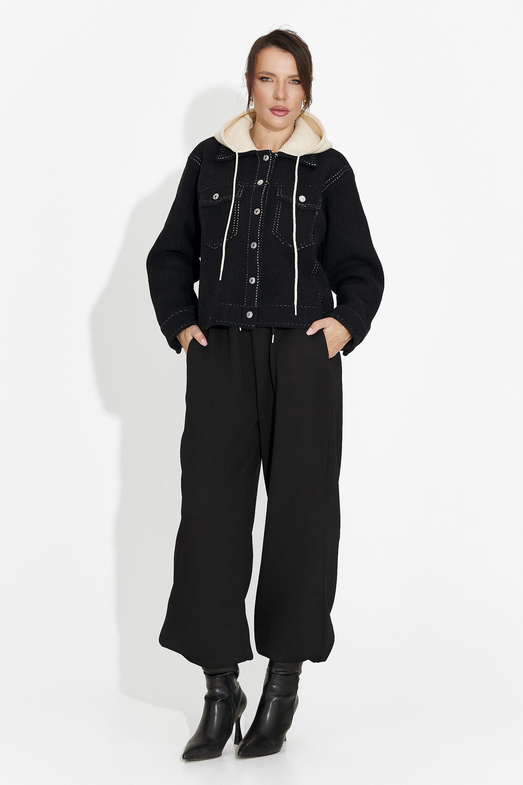 Γυναικείο μαύρο casual μπουφάν Mirtha Bogas