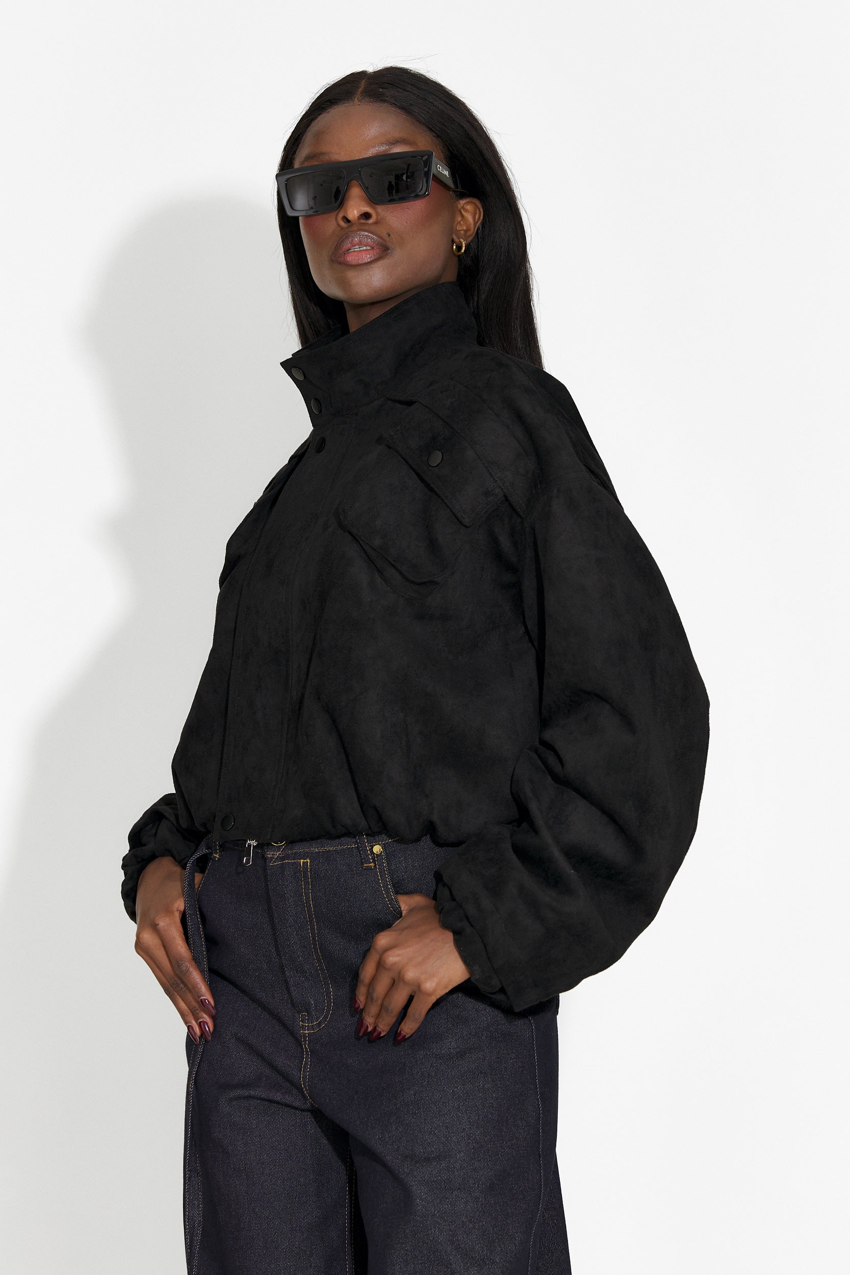 Γυναικείο casual μαύρο μπουφάν Trinidad Bogas