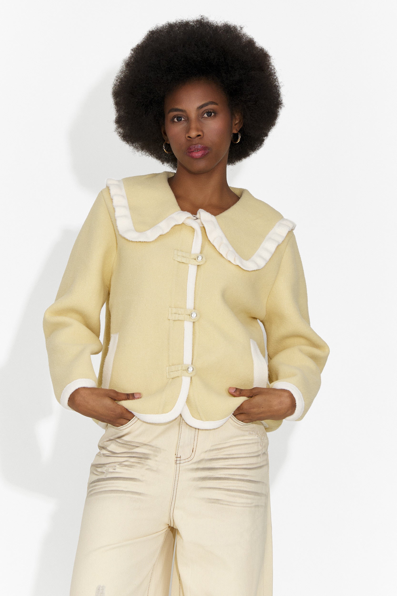 Chaqueta elegante amarilla para mujer Aimea Bogas