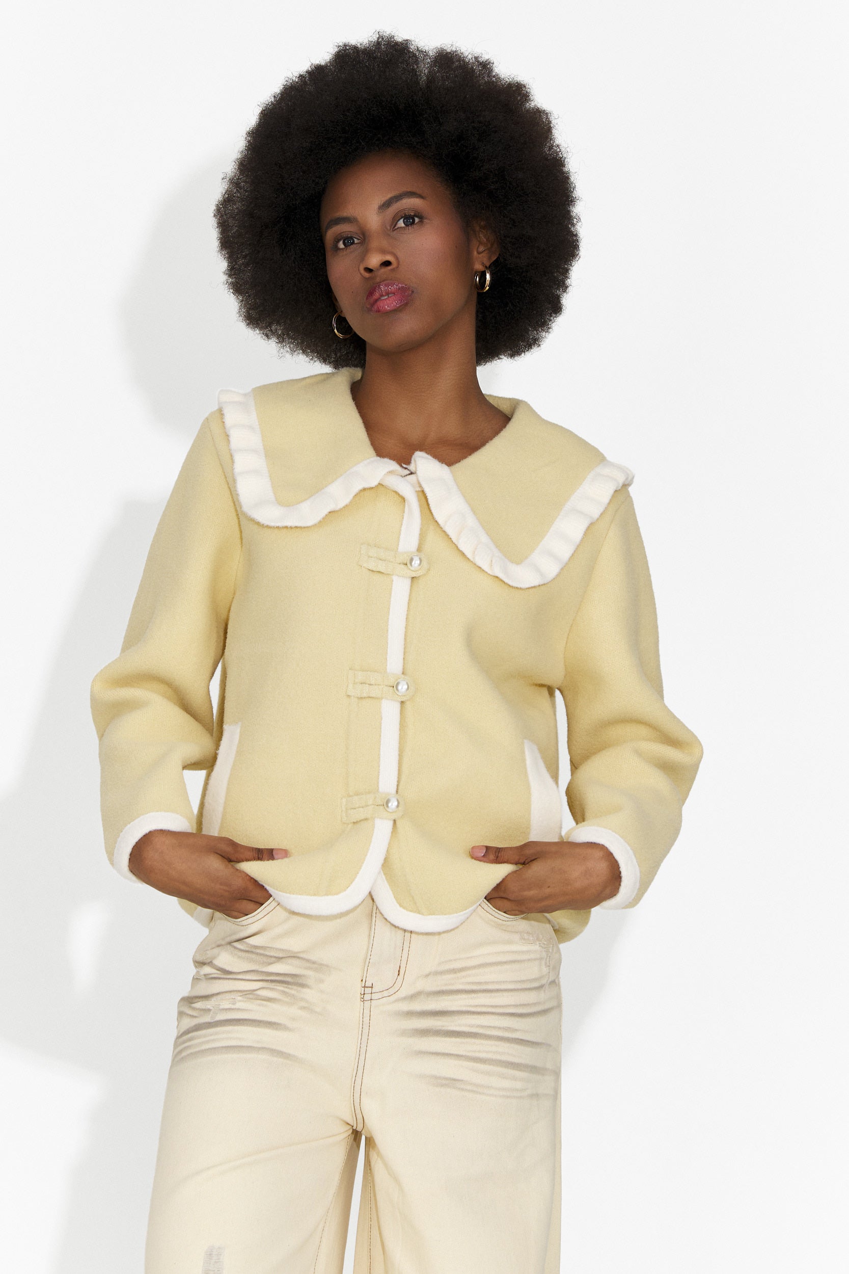 Chaqueta elegante amarilla para mujer Aimea Bogas