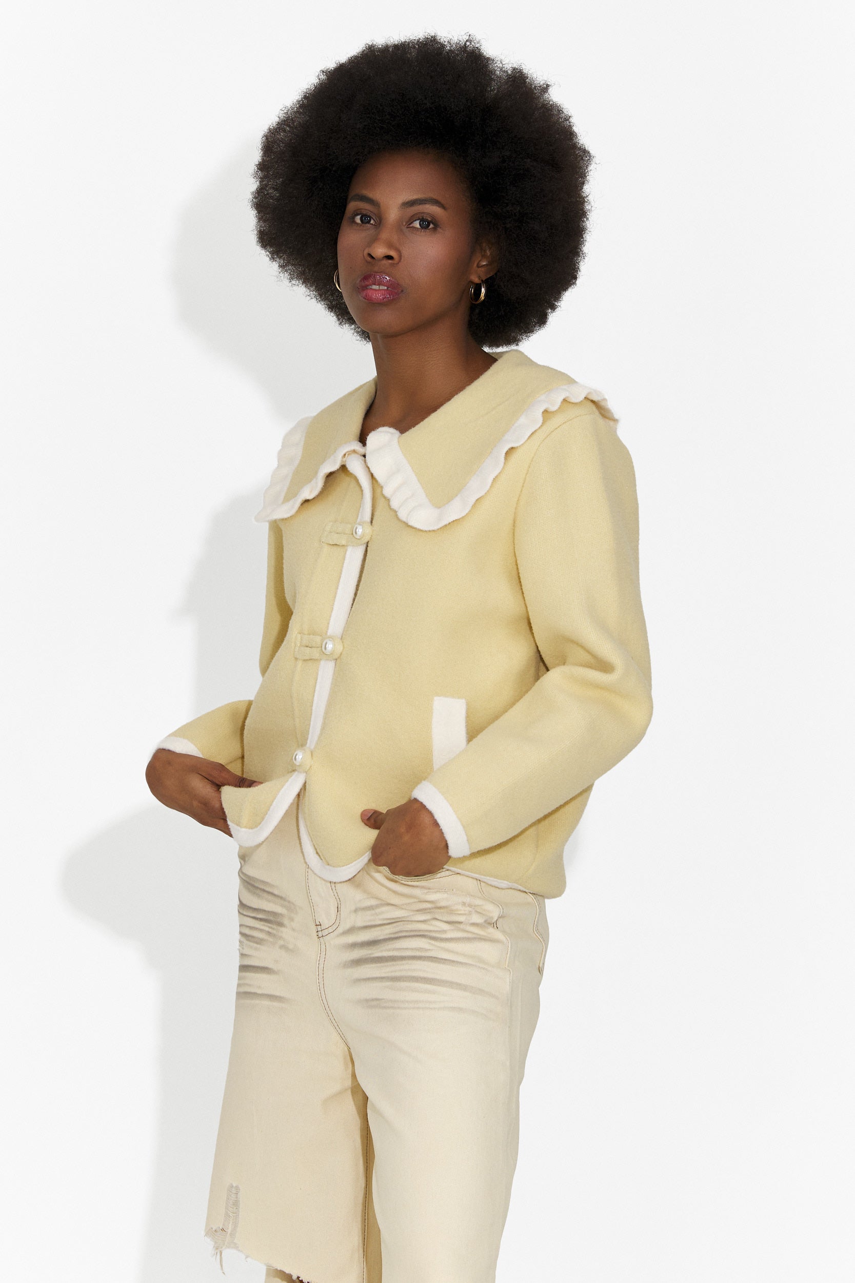 Chaqueta elegante amarilla para mujer Aimea Bogas