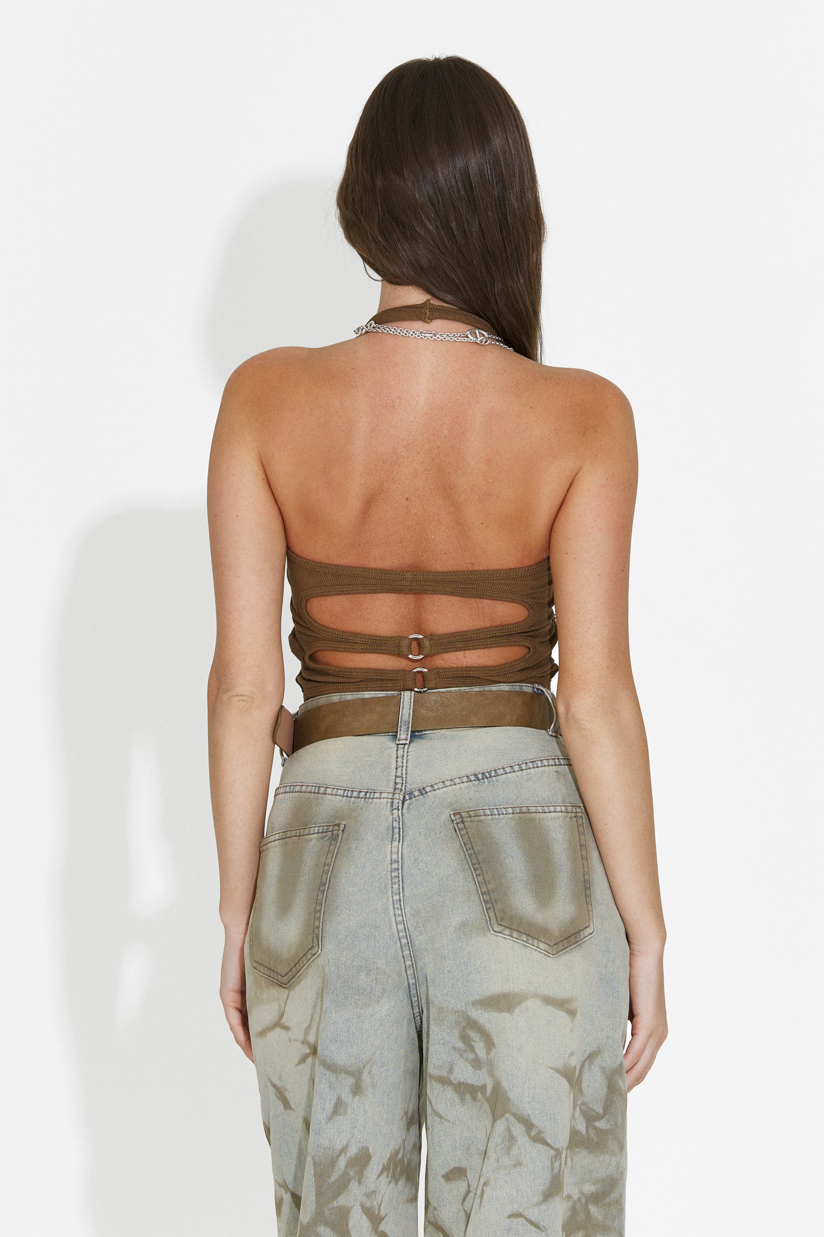 Brown casual women's tank top Fliter Bogas