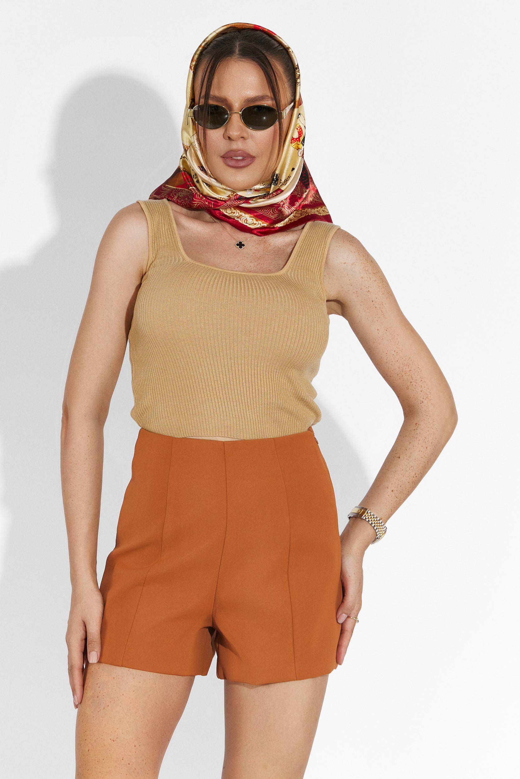 Casual Brown Women's Tank Top Valserde Bogas