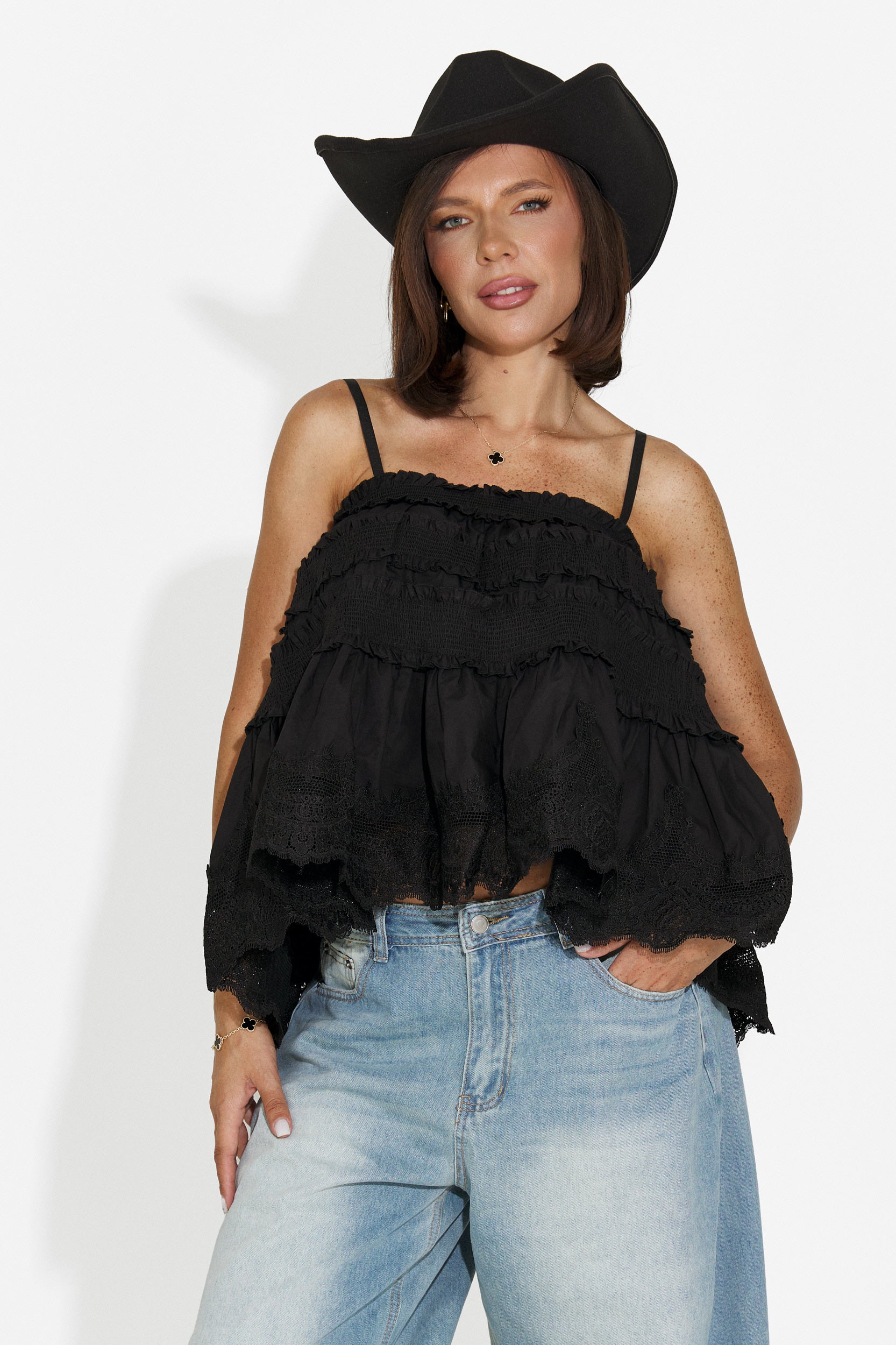Camiseta de mujer casual negra Elodia Bogas