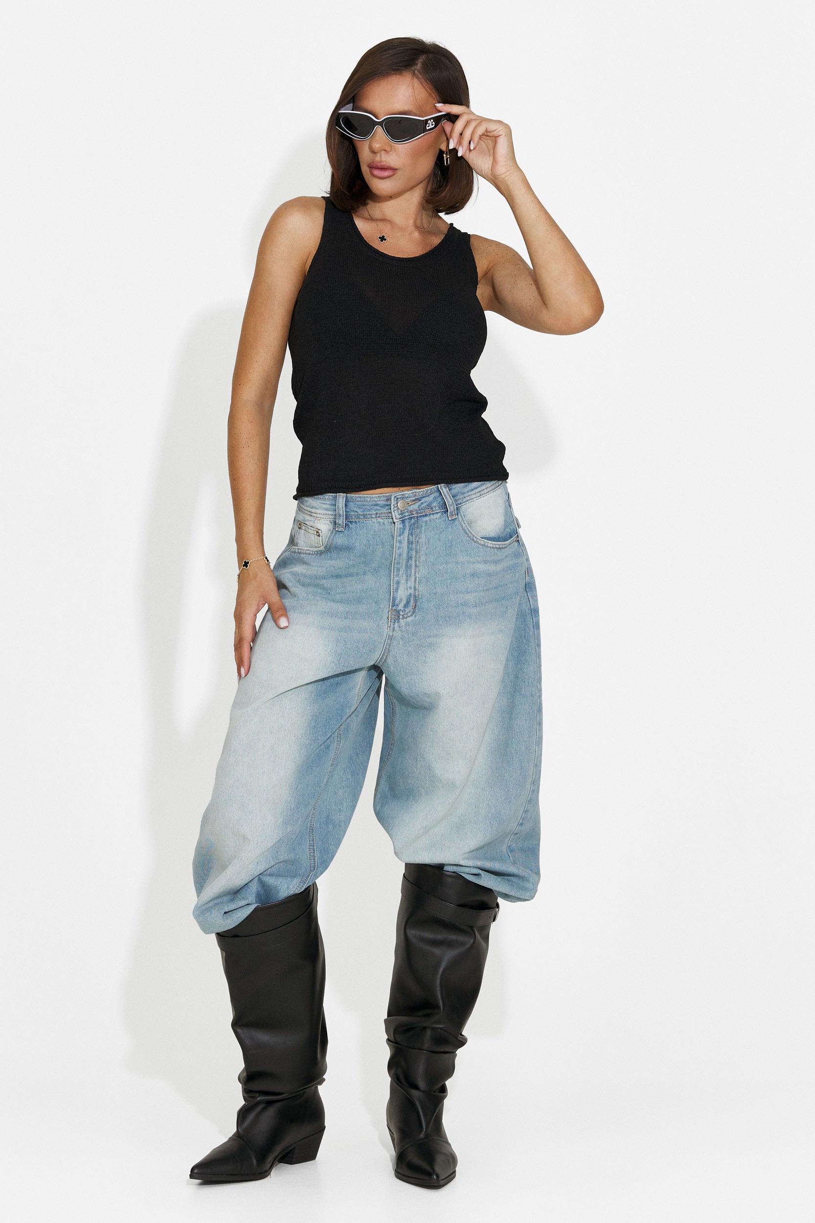 Women's casual black tank top Viris Bogas