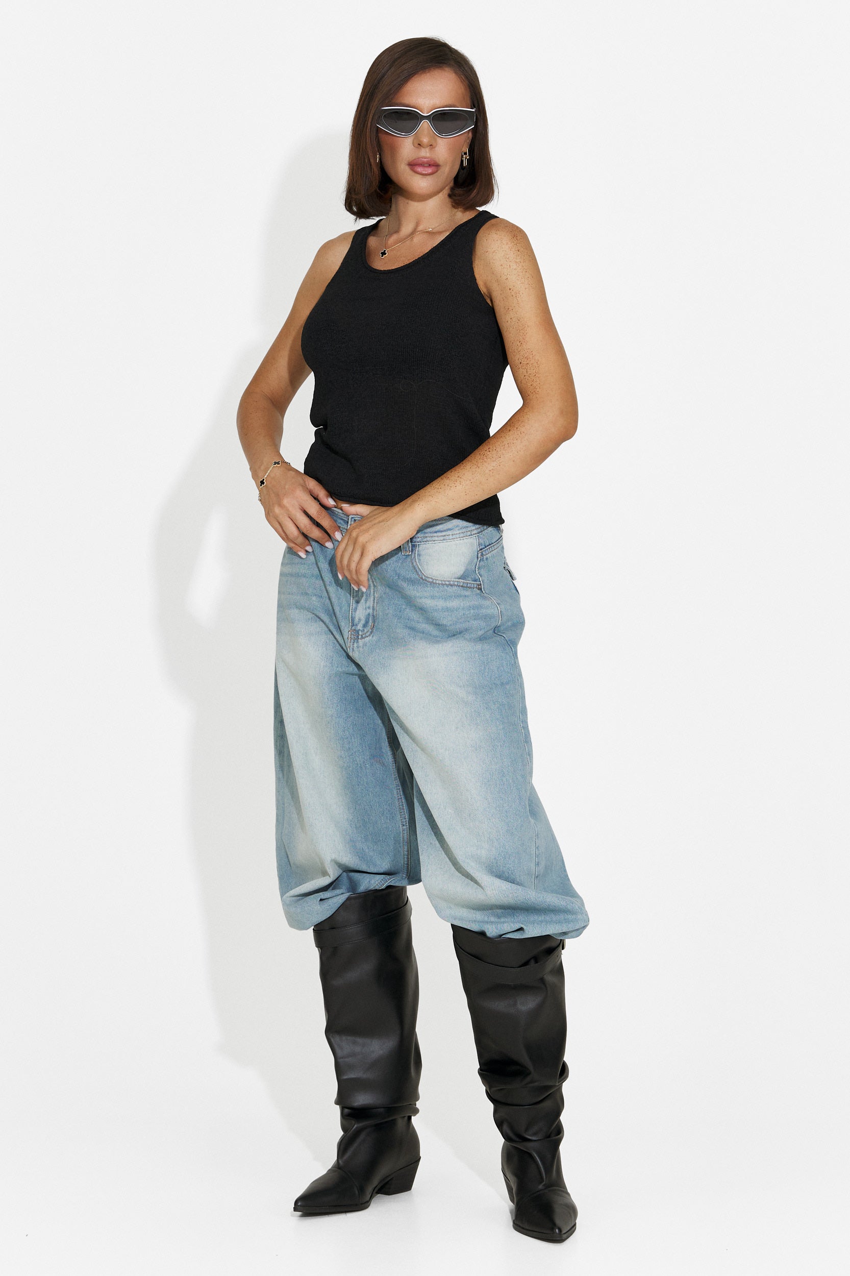 Women's casual black tank top Viris Bogas