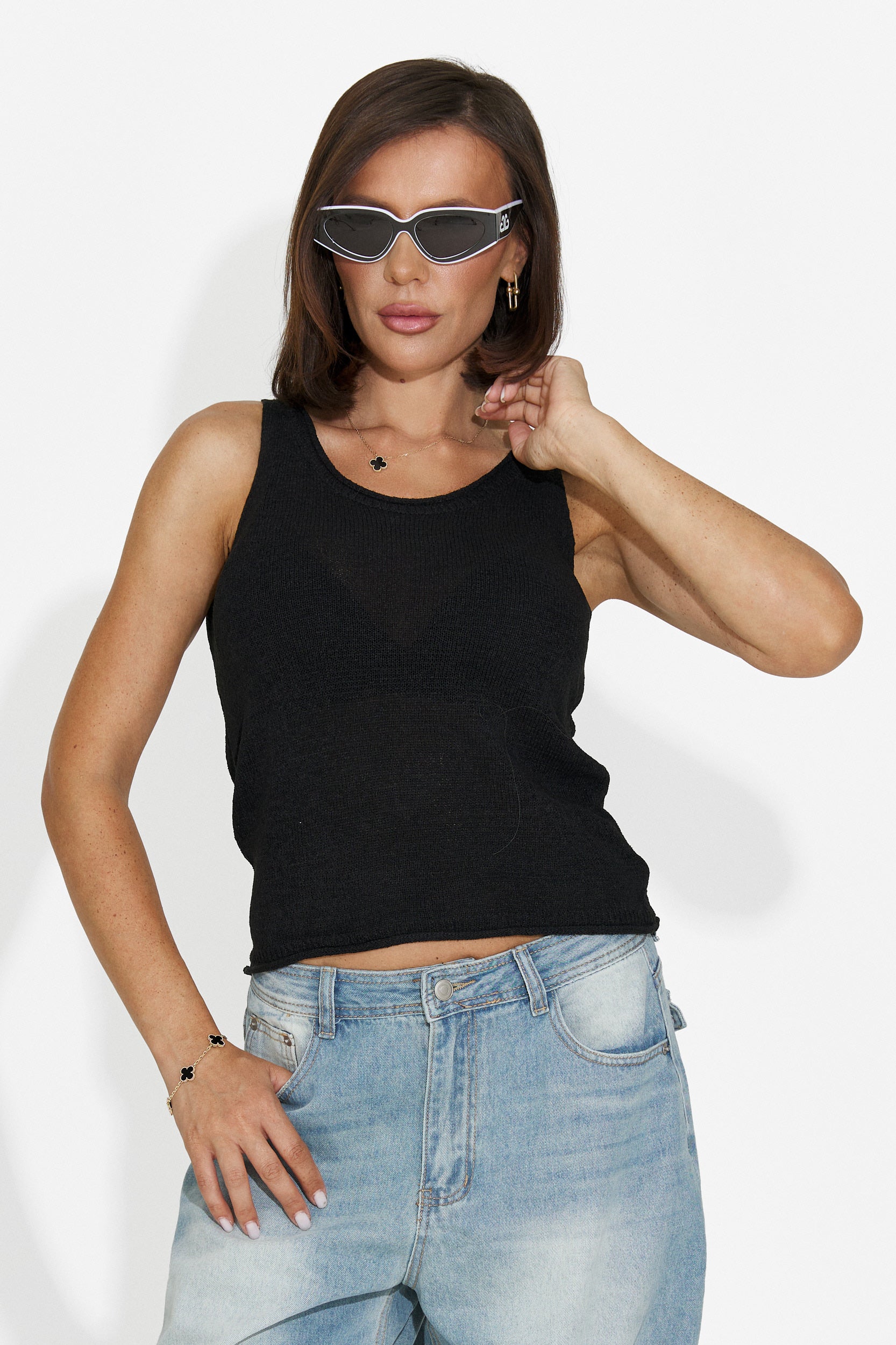 Women's casual black tank top Viris Bogas