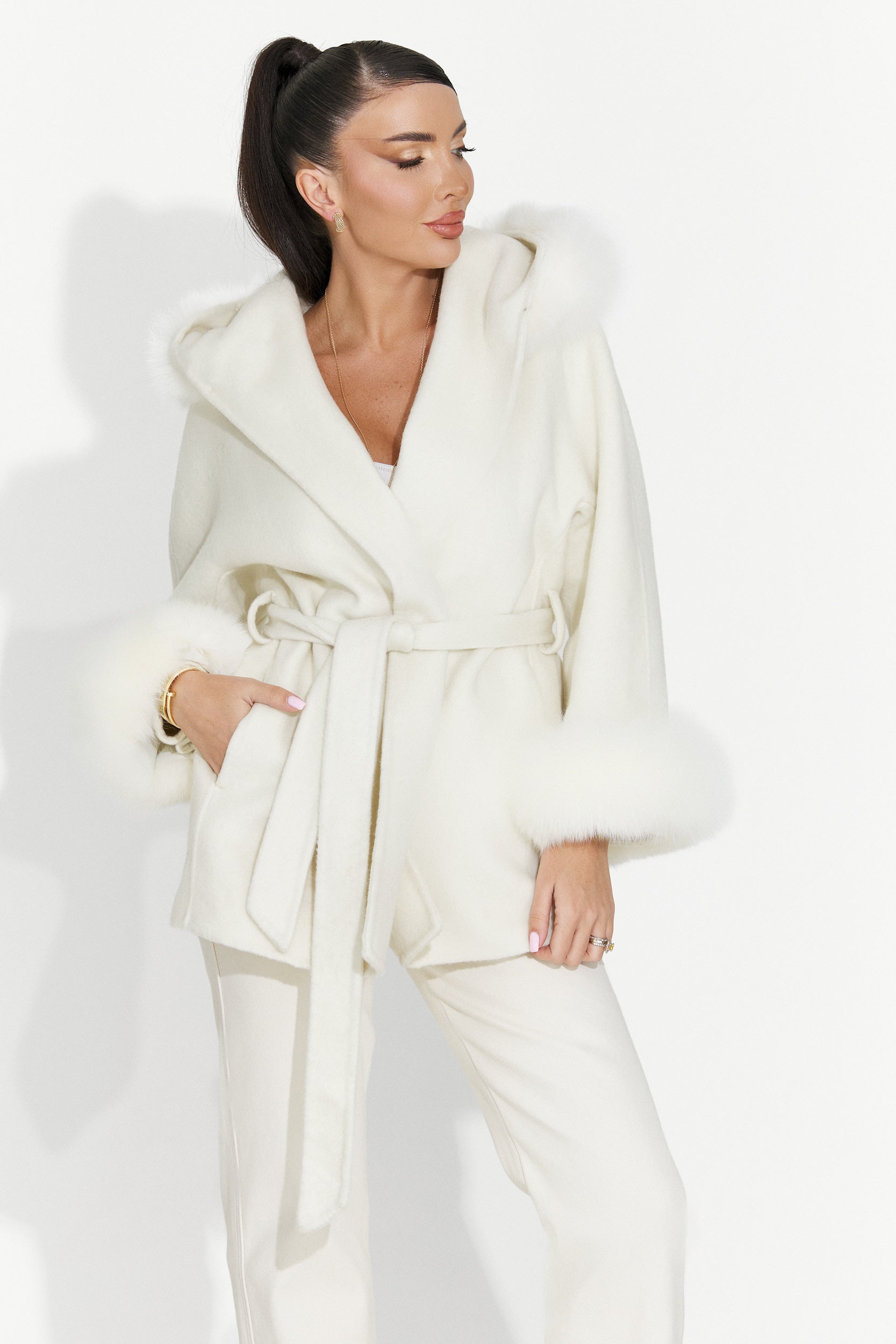 Cappotto donna elegante beige Betina Bogas