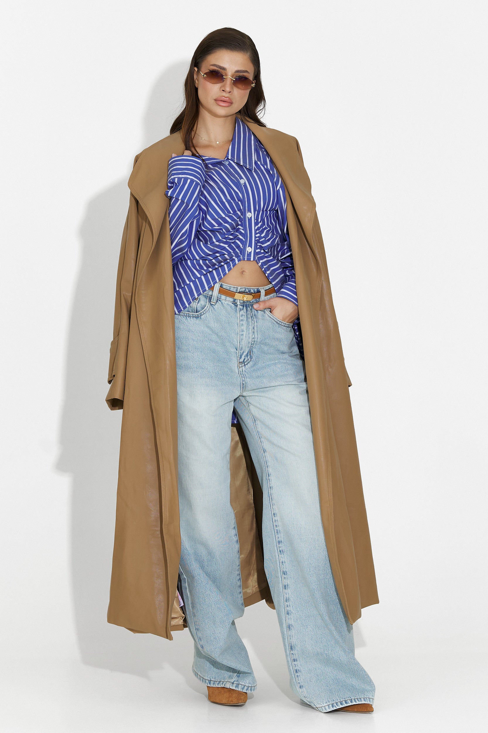 Elegancki płaszcz damski beżowy Jasoria Bogas