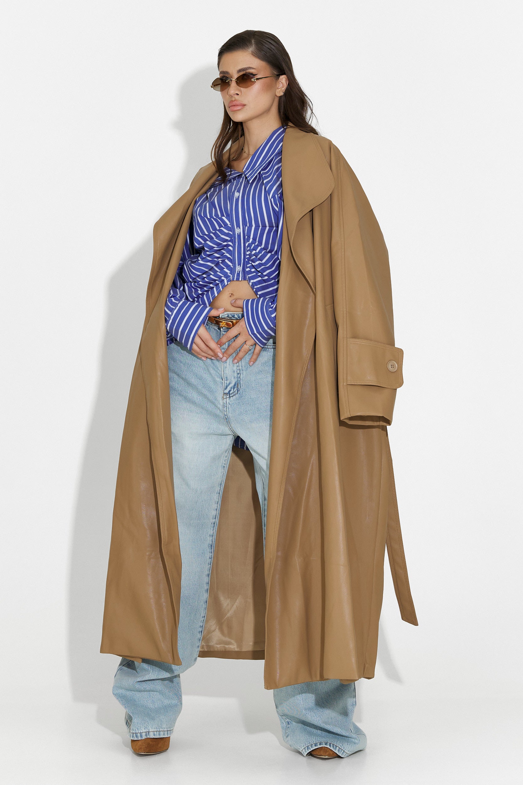 Elegancki płaszcz damski beżowy Jasoria Bogas