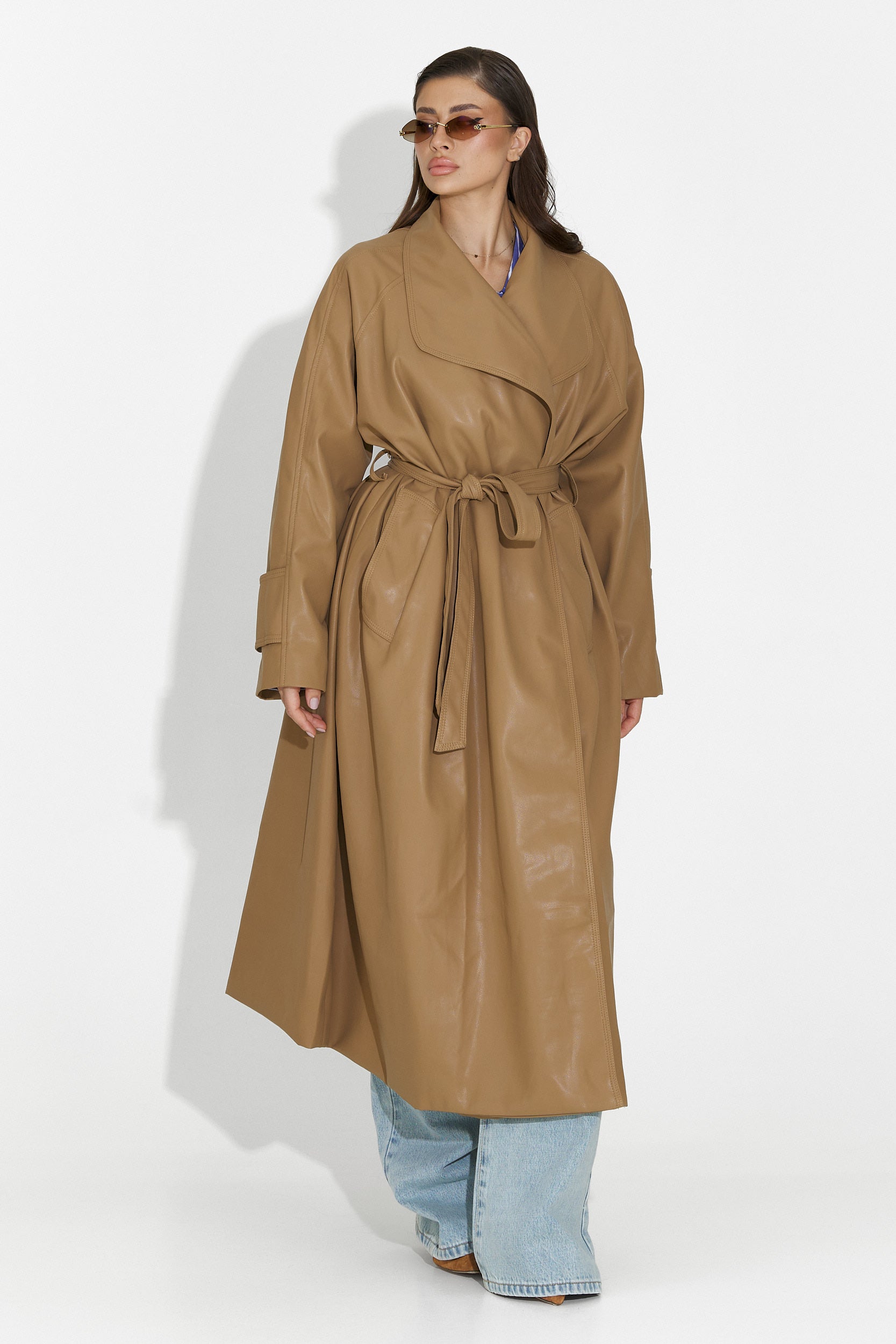 Elegancki płaszcz damski beżowy Jasoria Bogas