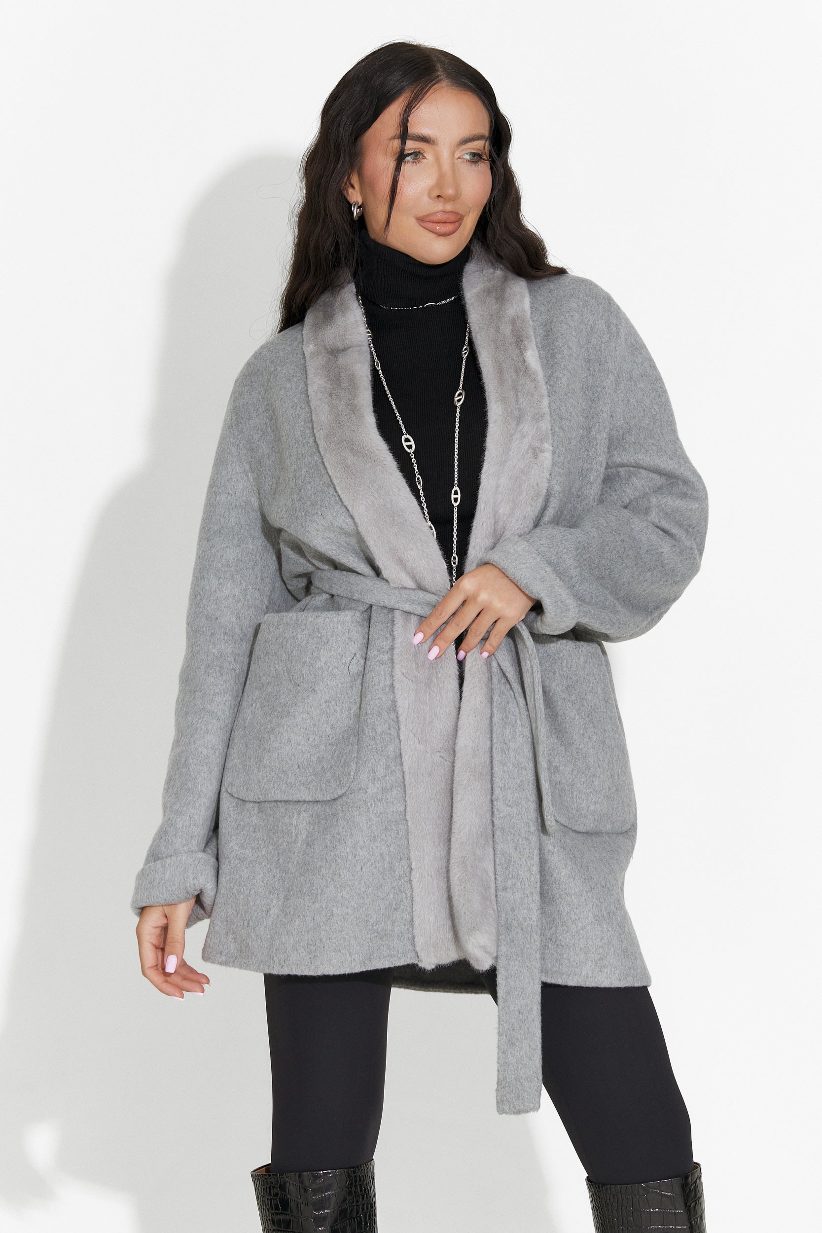 Élégant Manteau pour Dames Gelira Bogas Gris