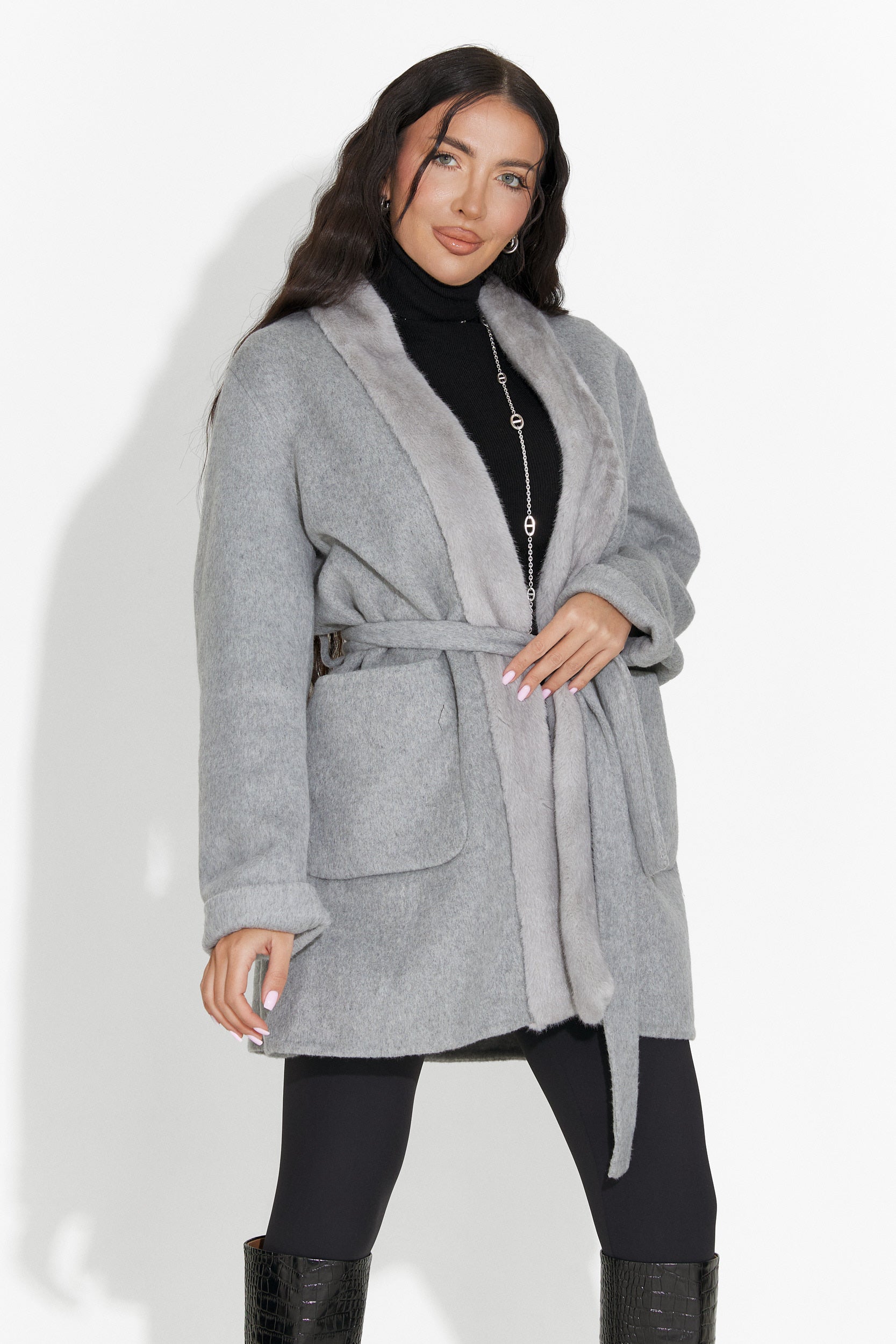Élégant Manteau pour Dames Gelira Bogas Gris