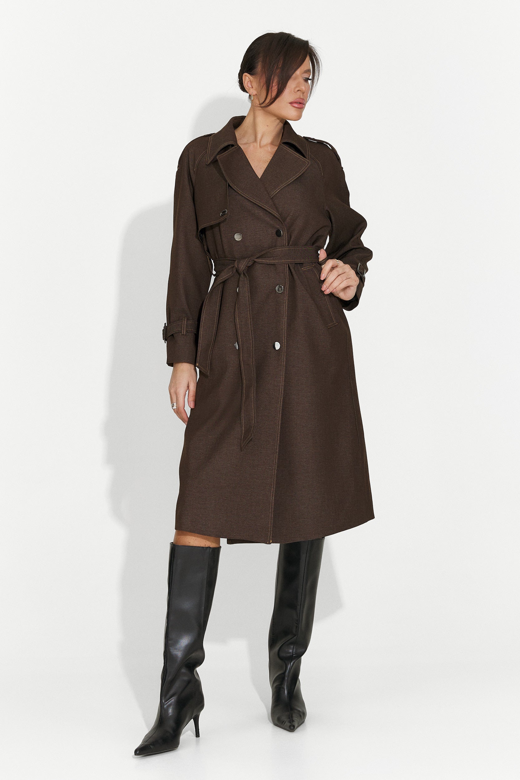 Eleganter Damenmantel braun Nuvia Bogas