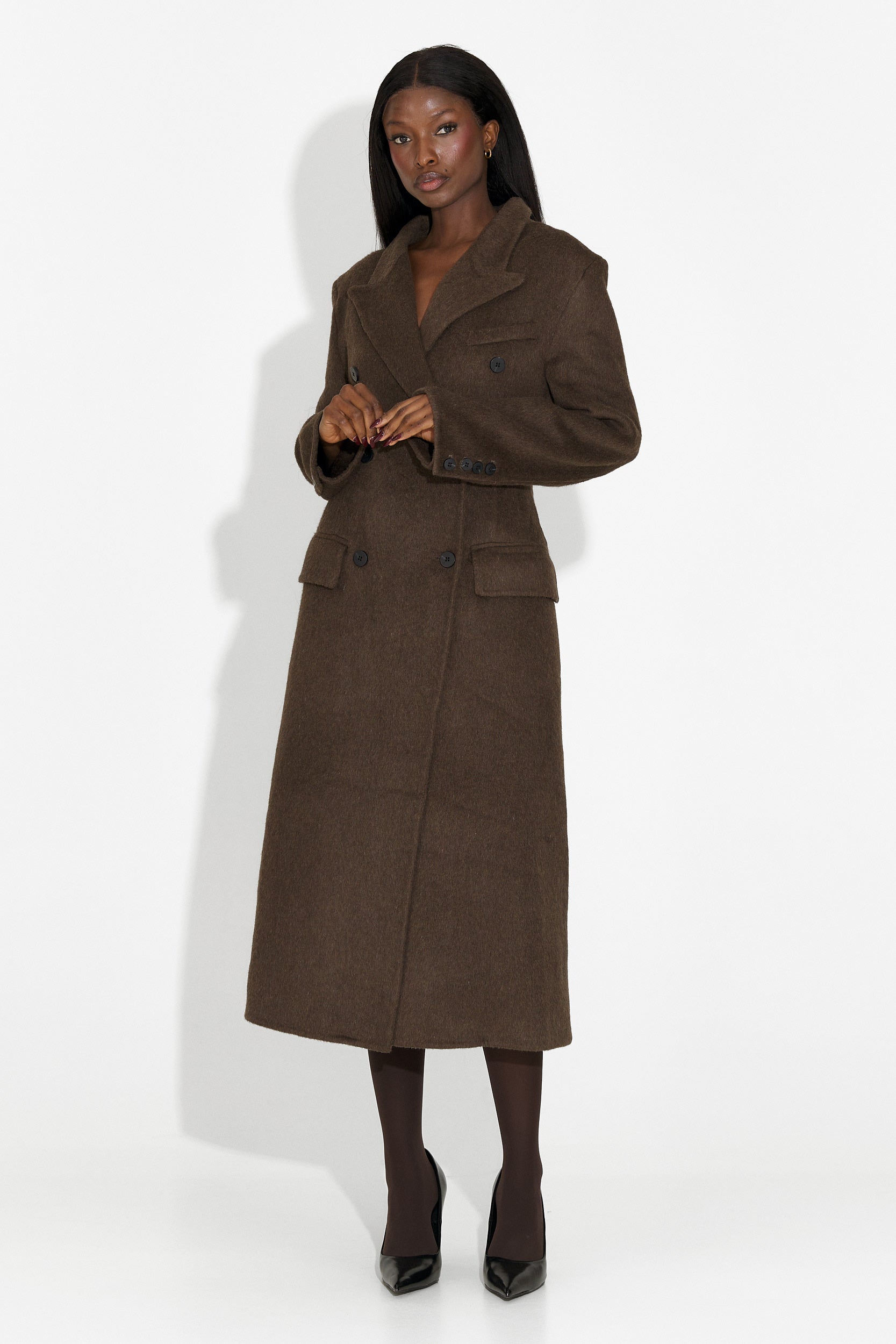 Elegant brown Savira Bogas ladies coat