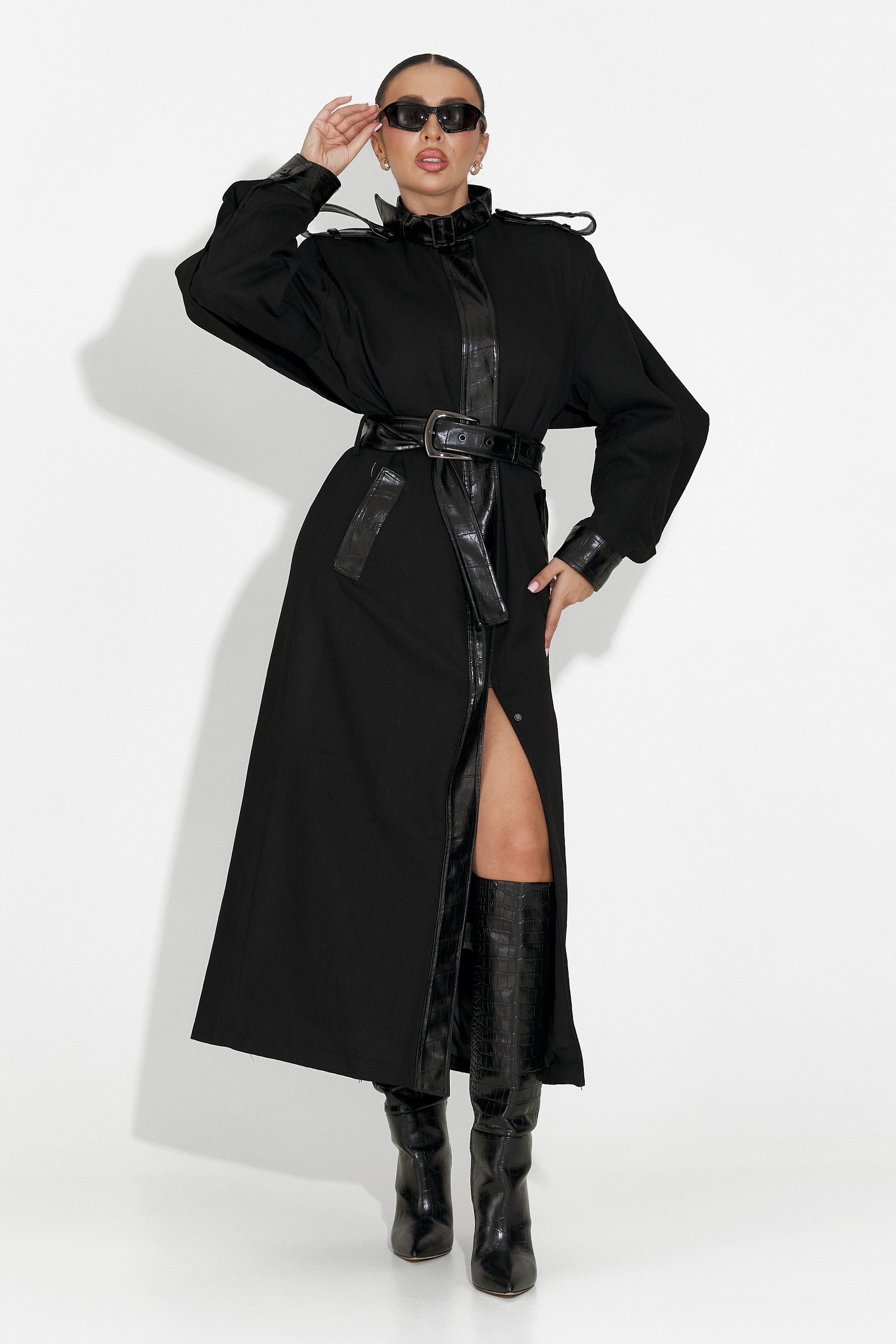 Elegant black Ledava Bogas ladies coat