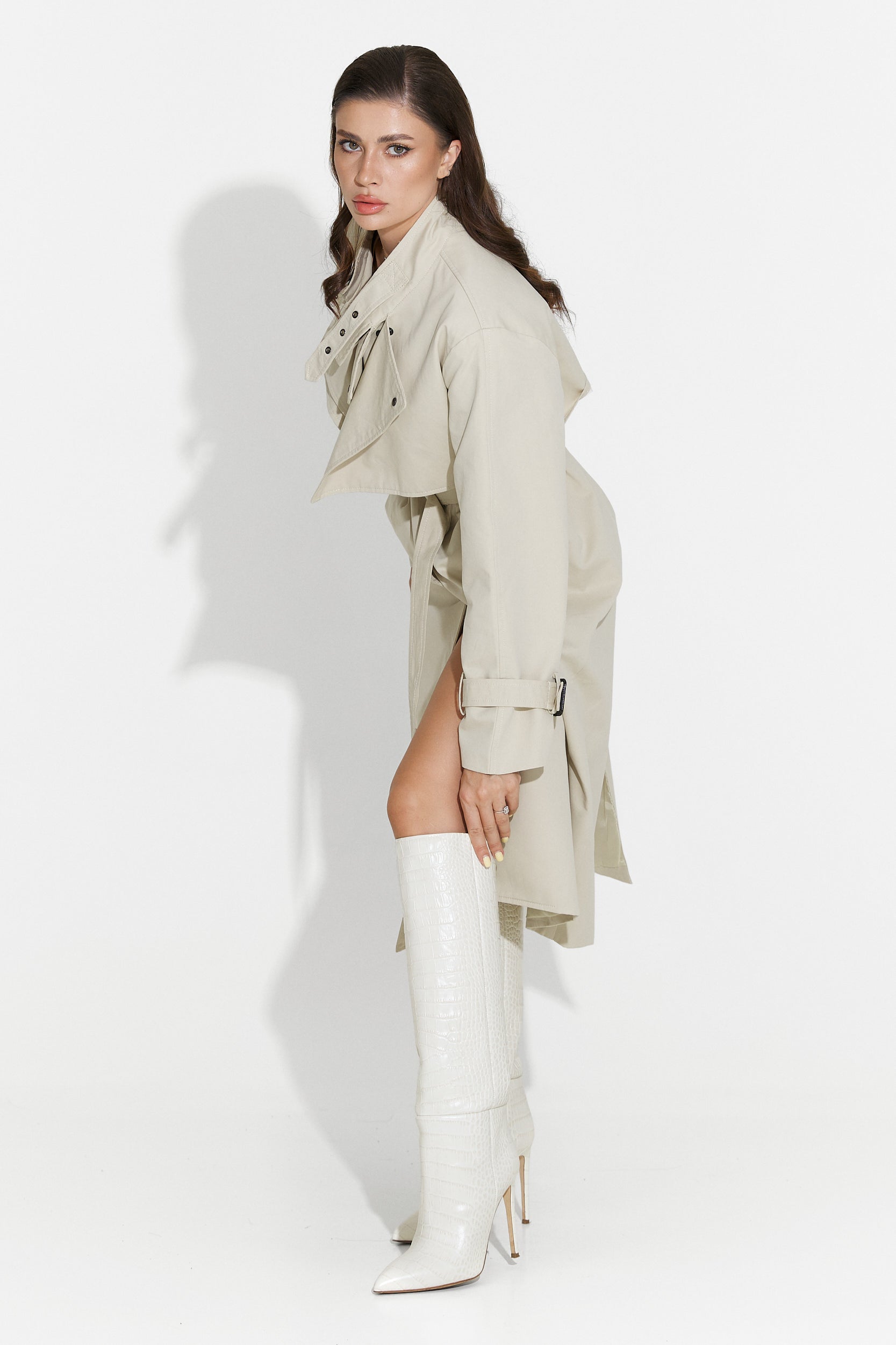 Emalia Bogas Langer Grauer Damenmantel