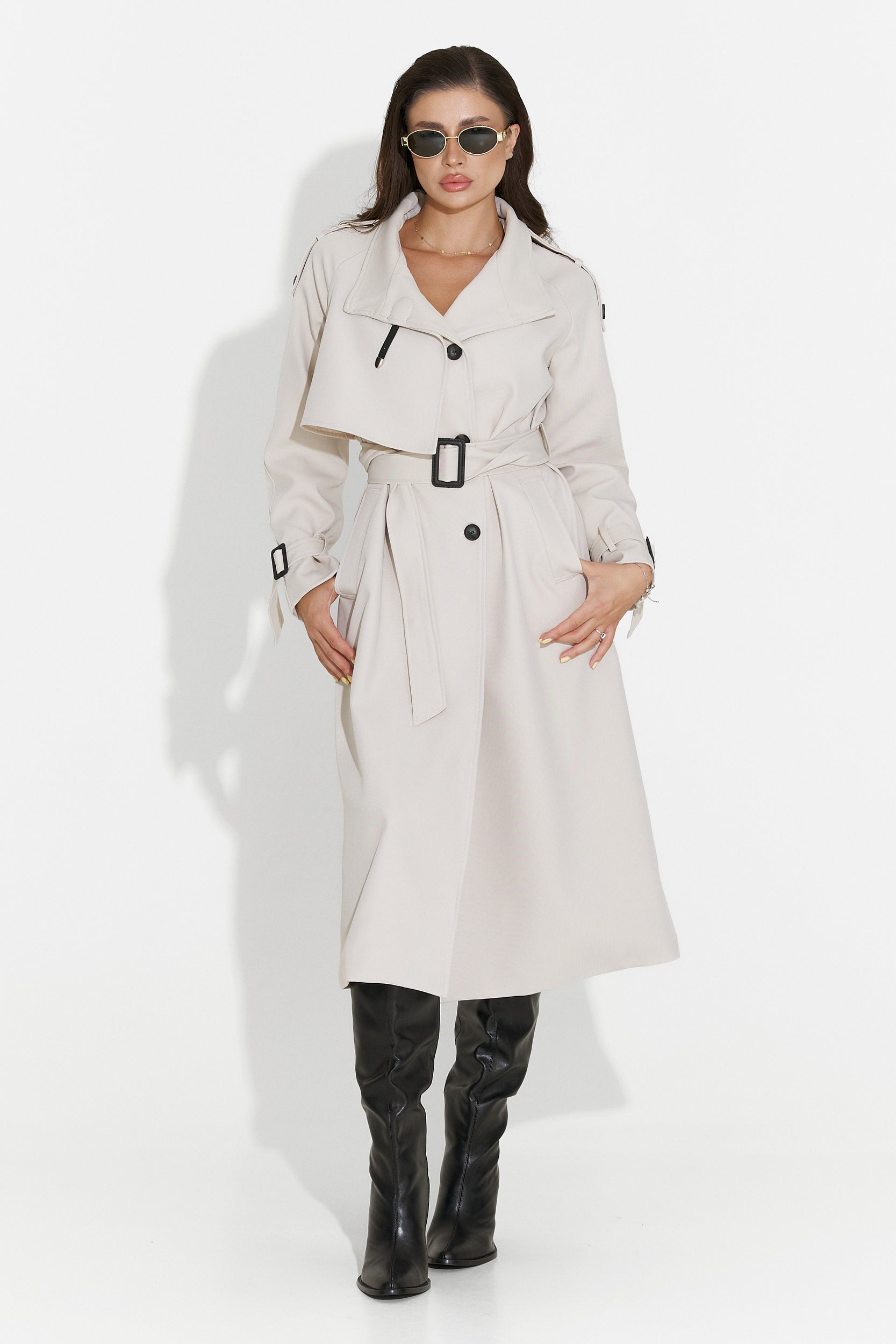 Misena Bogas Long Grey Ladies Coat