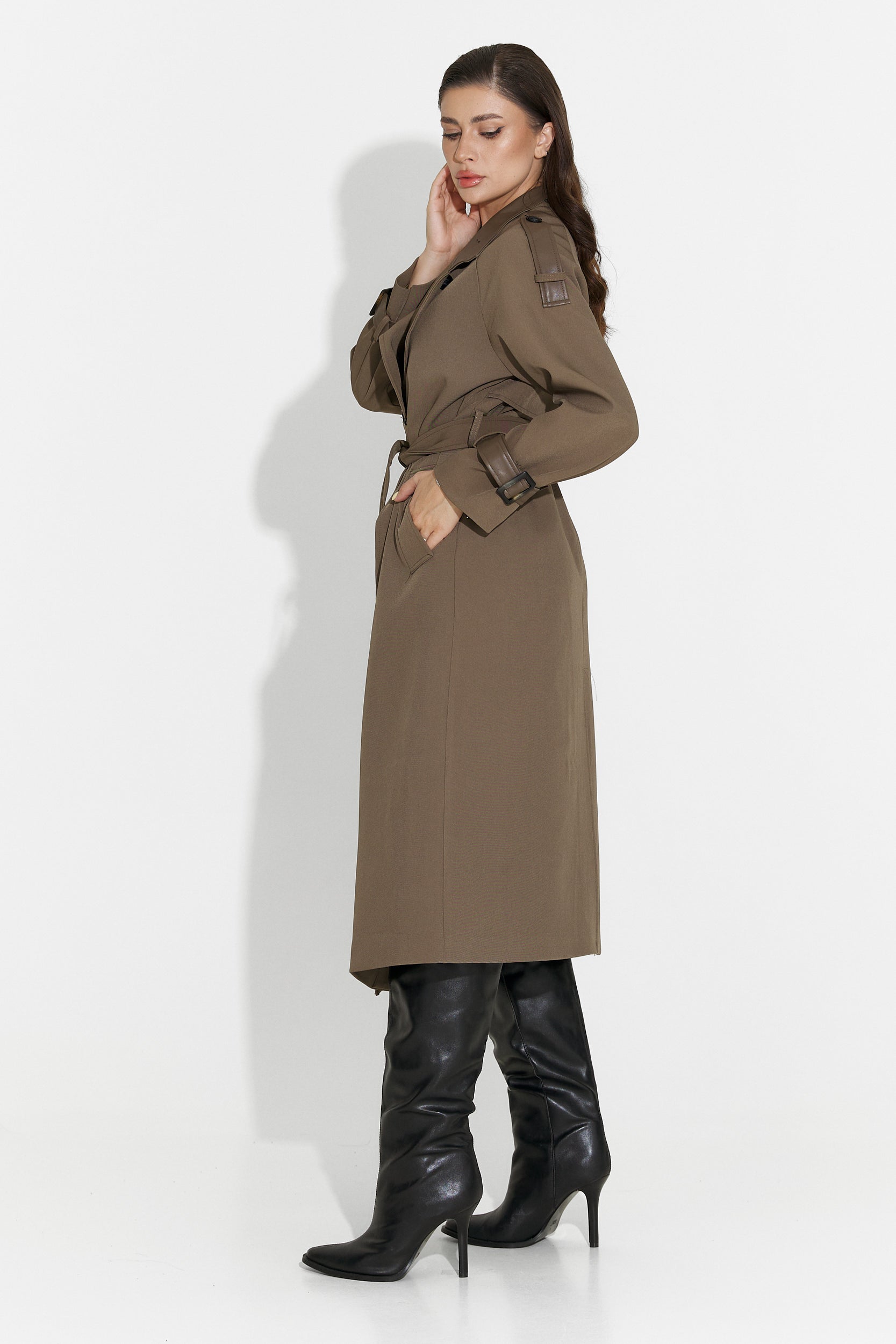 Long brown women's coat Daine Bogas