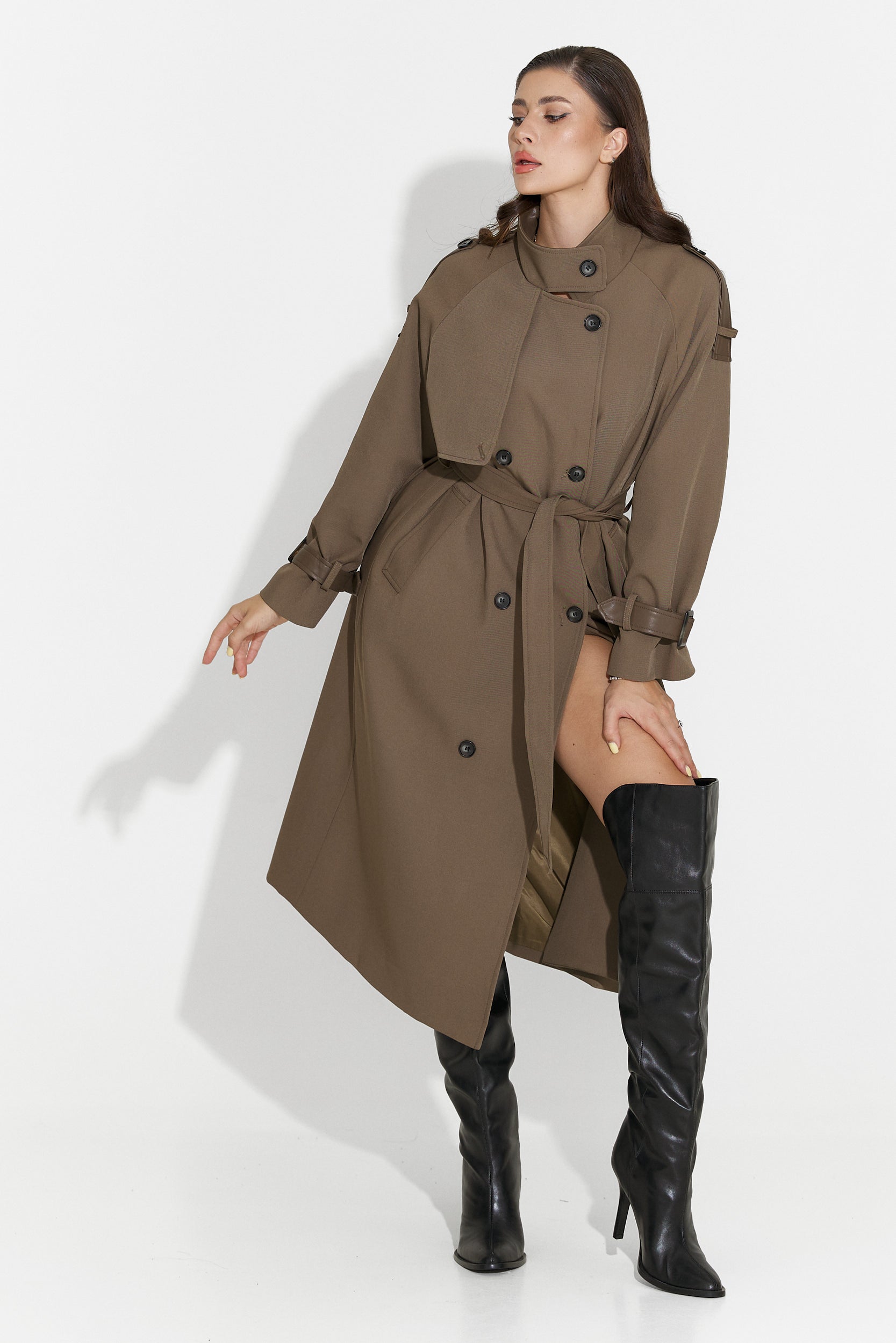 Long brown women's coat Daine Bogas