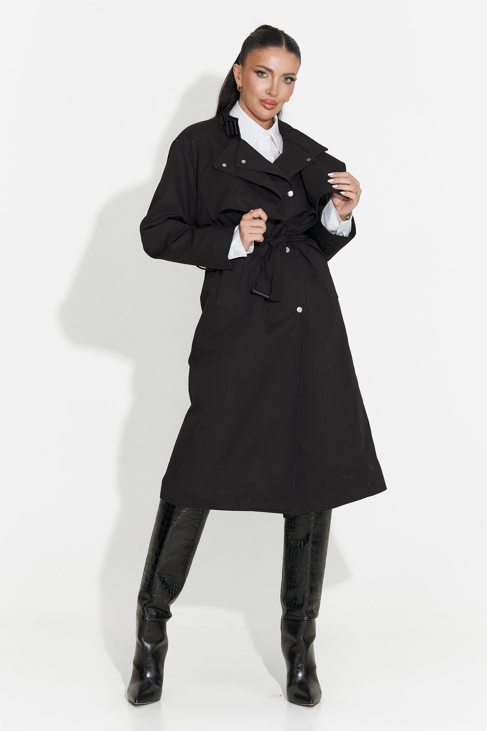 Emalia Bogas Long Black Ladies Coat