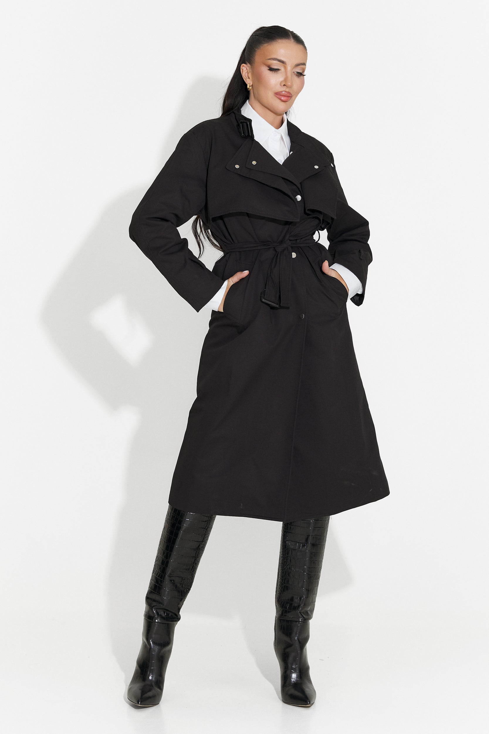 Emalia Bogas Long Black Ladies Coat