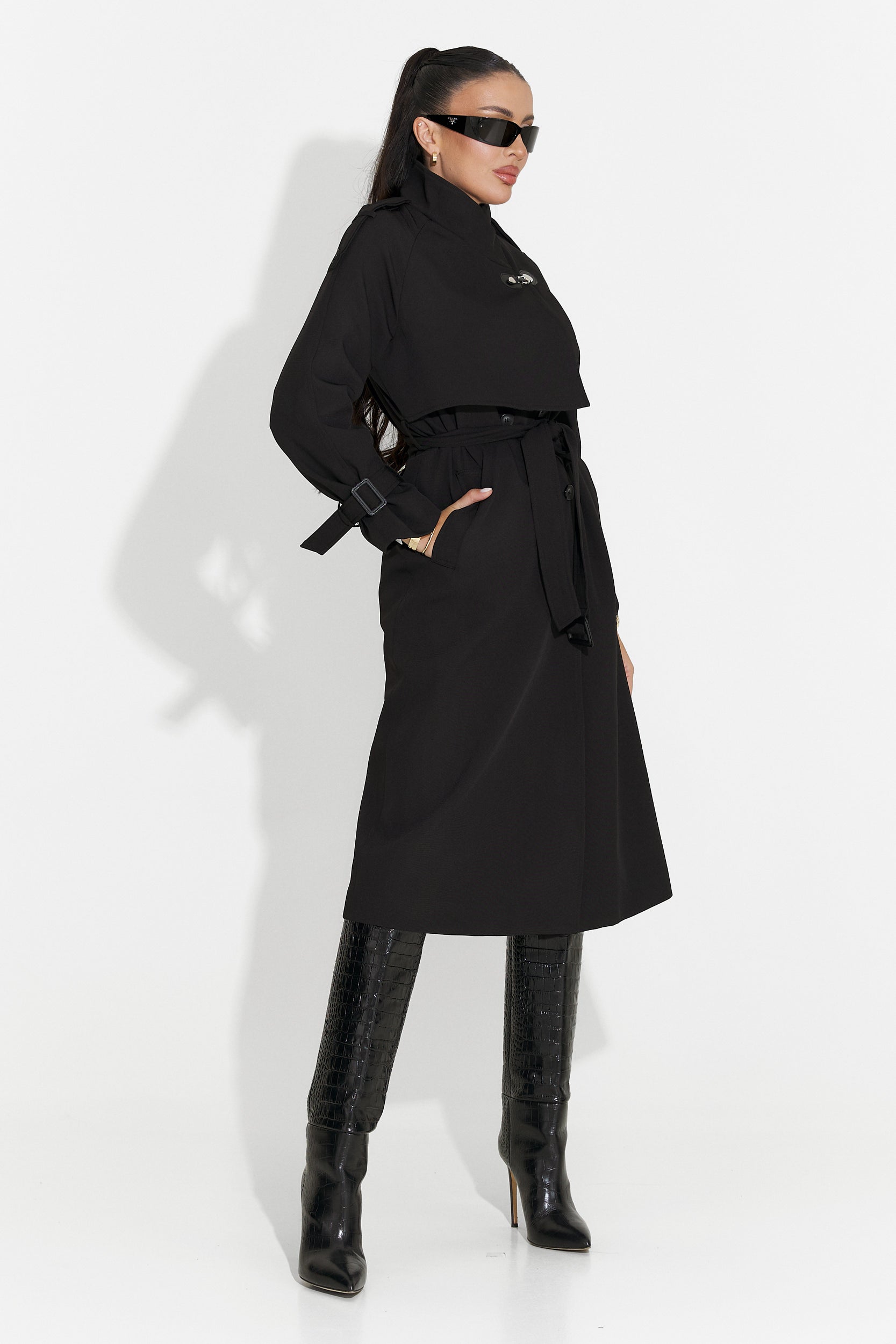 Abrigo Largo Negro para Damas de Misena Bogas