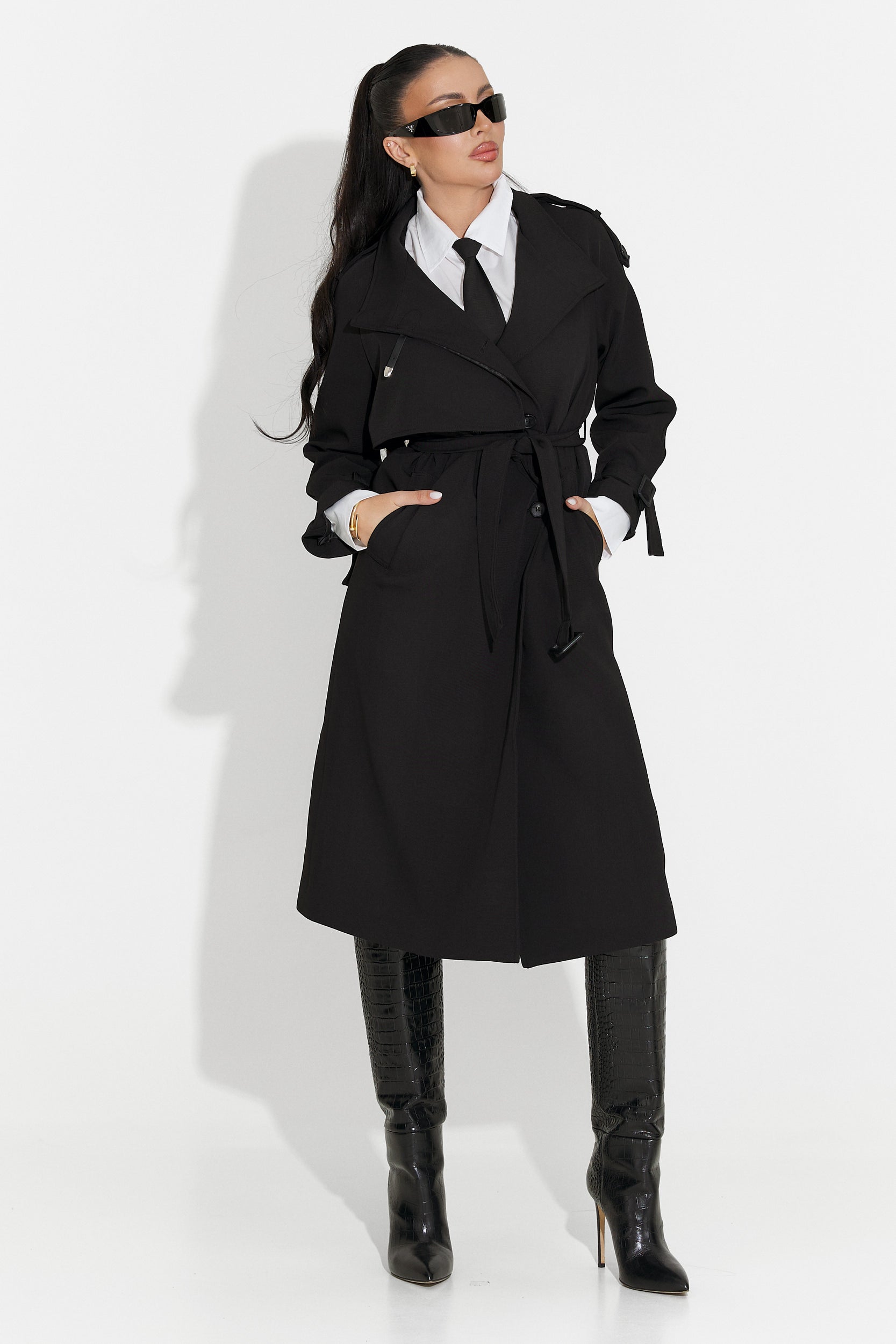 Abrigo Largo Negro para Damas de Misena Bogas