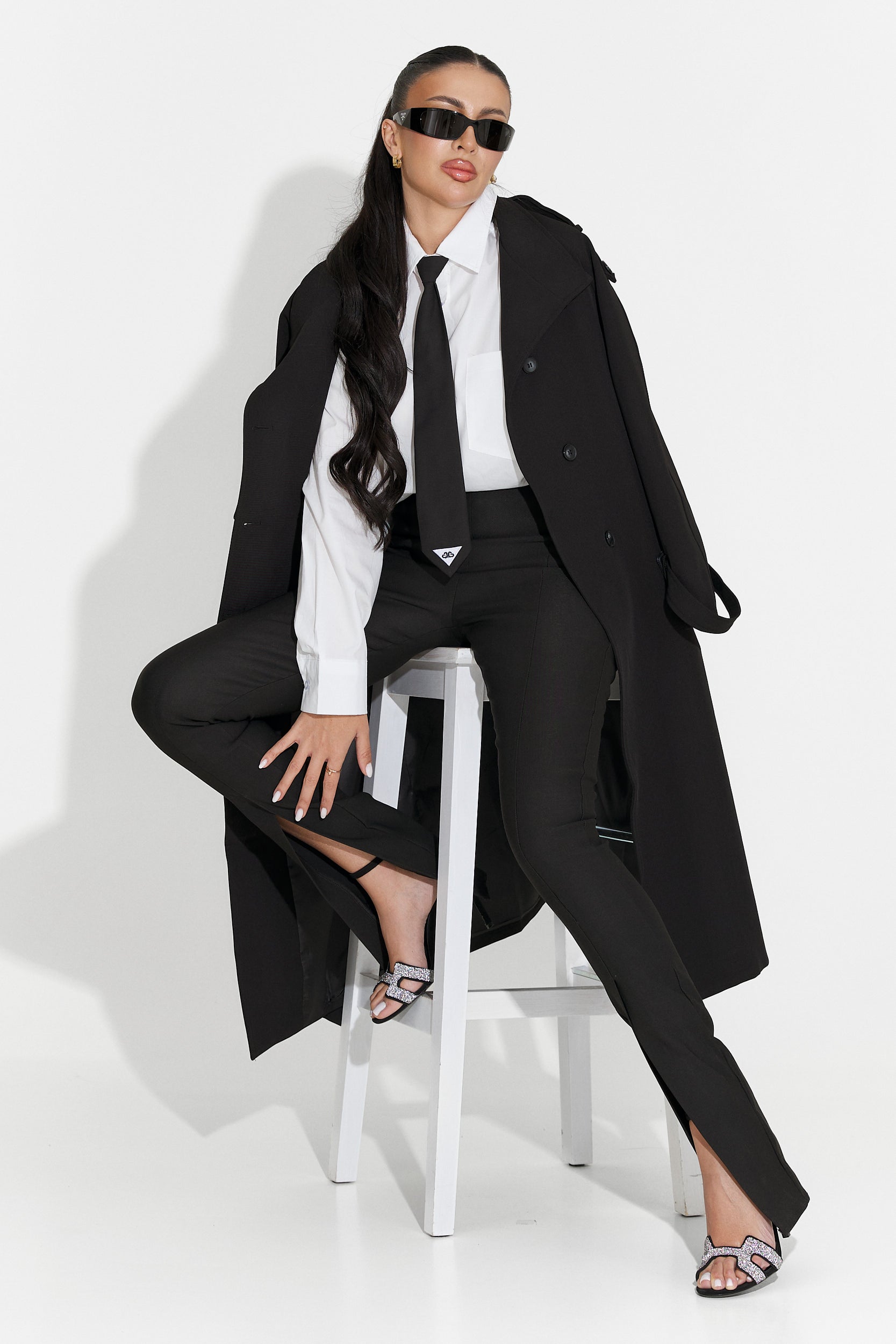 Abrigo Largo Negro para Damas de Misena Bogas