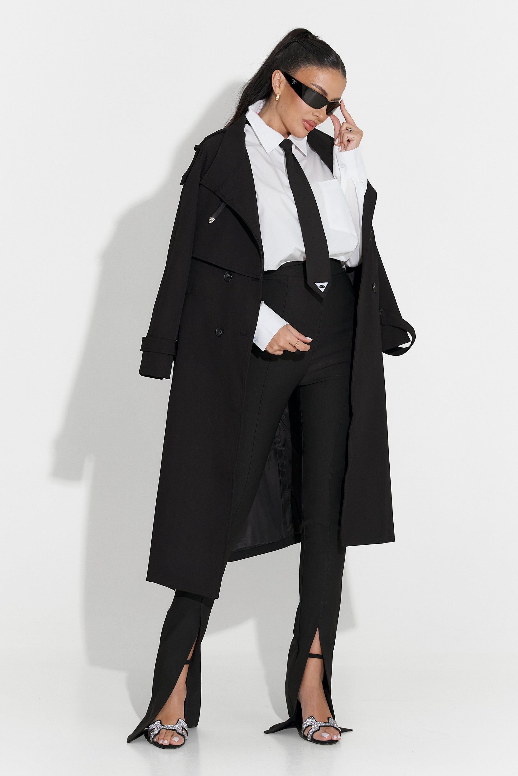 Abrigo Largo Negro para Damas de Misena Bogas