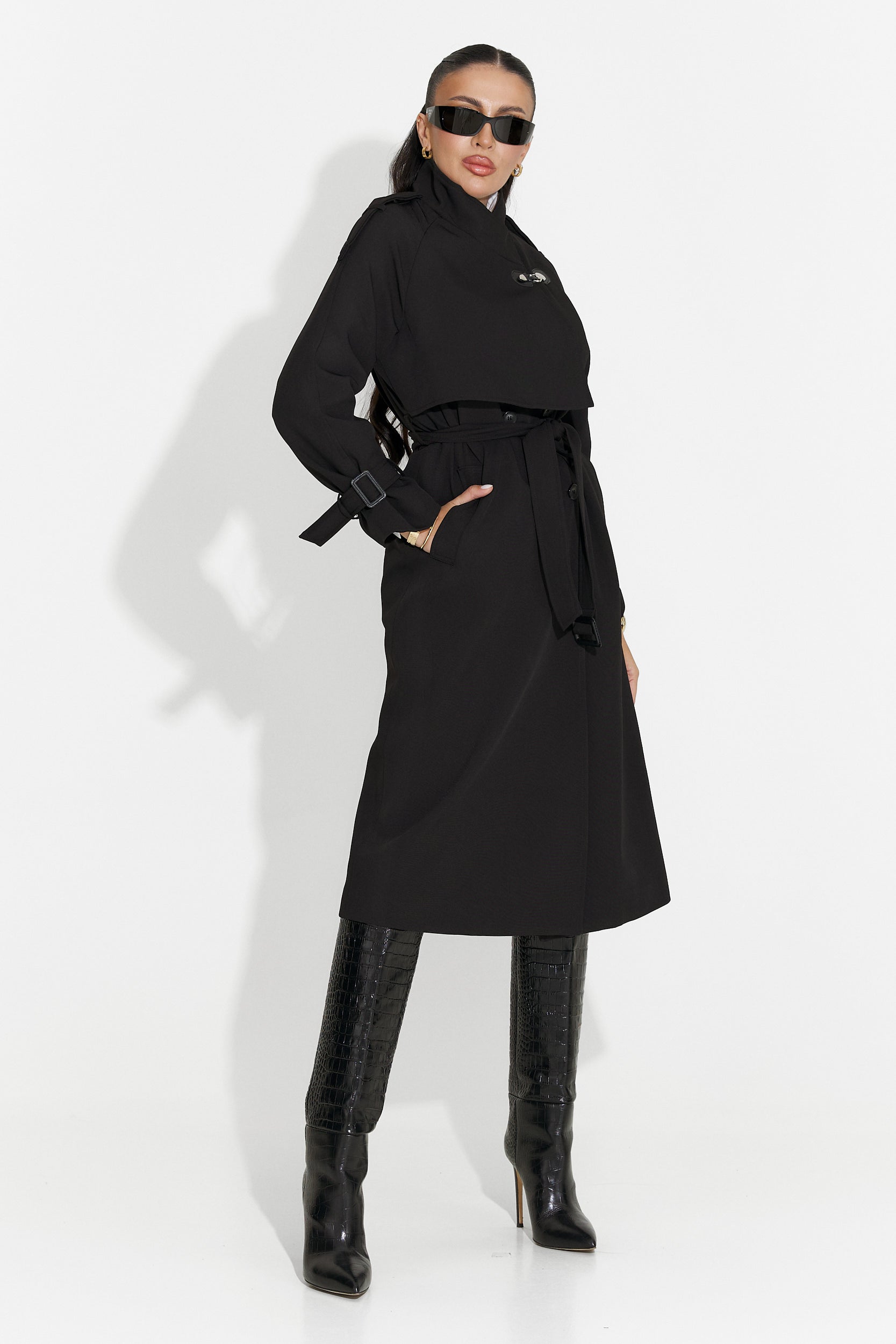 Abrigo Largo Negro para Damas de Misena Bogas