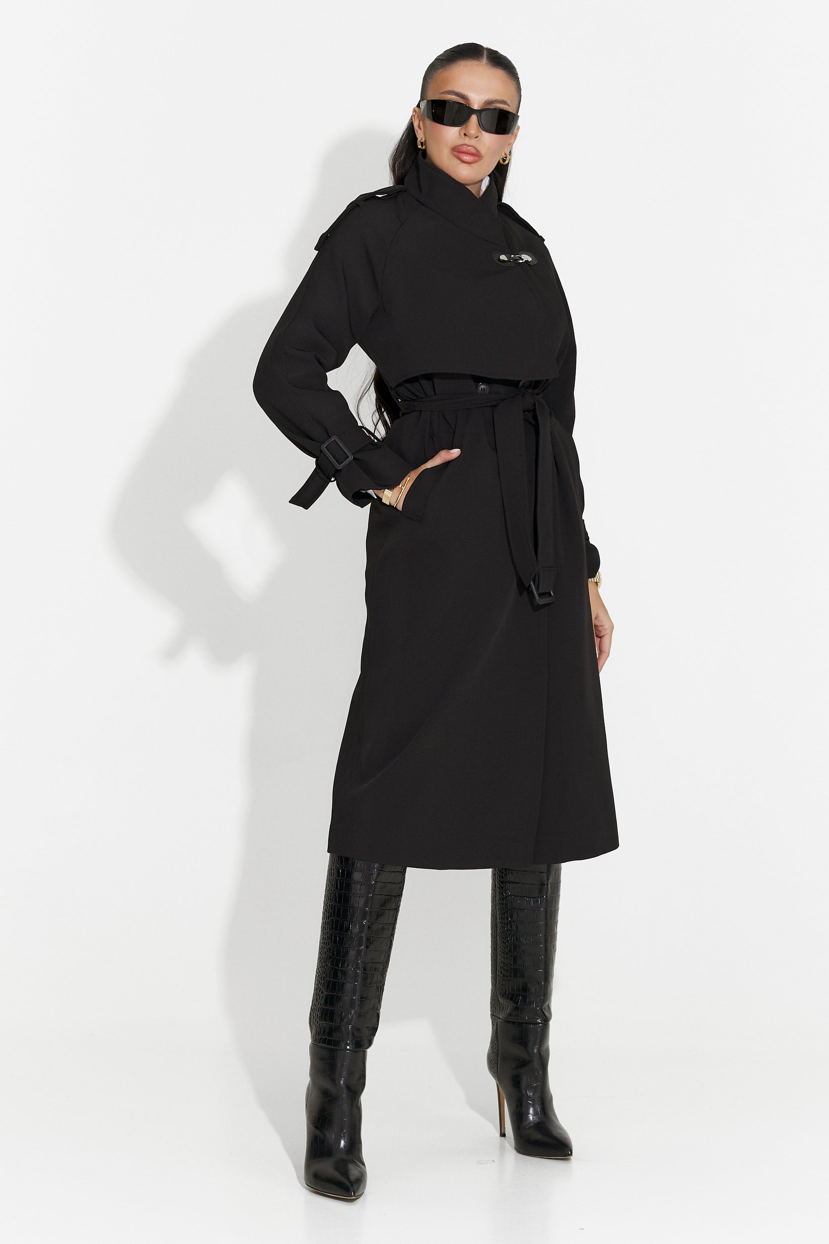 Abrigo Largo Negro para Damas de Misena Bogas