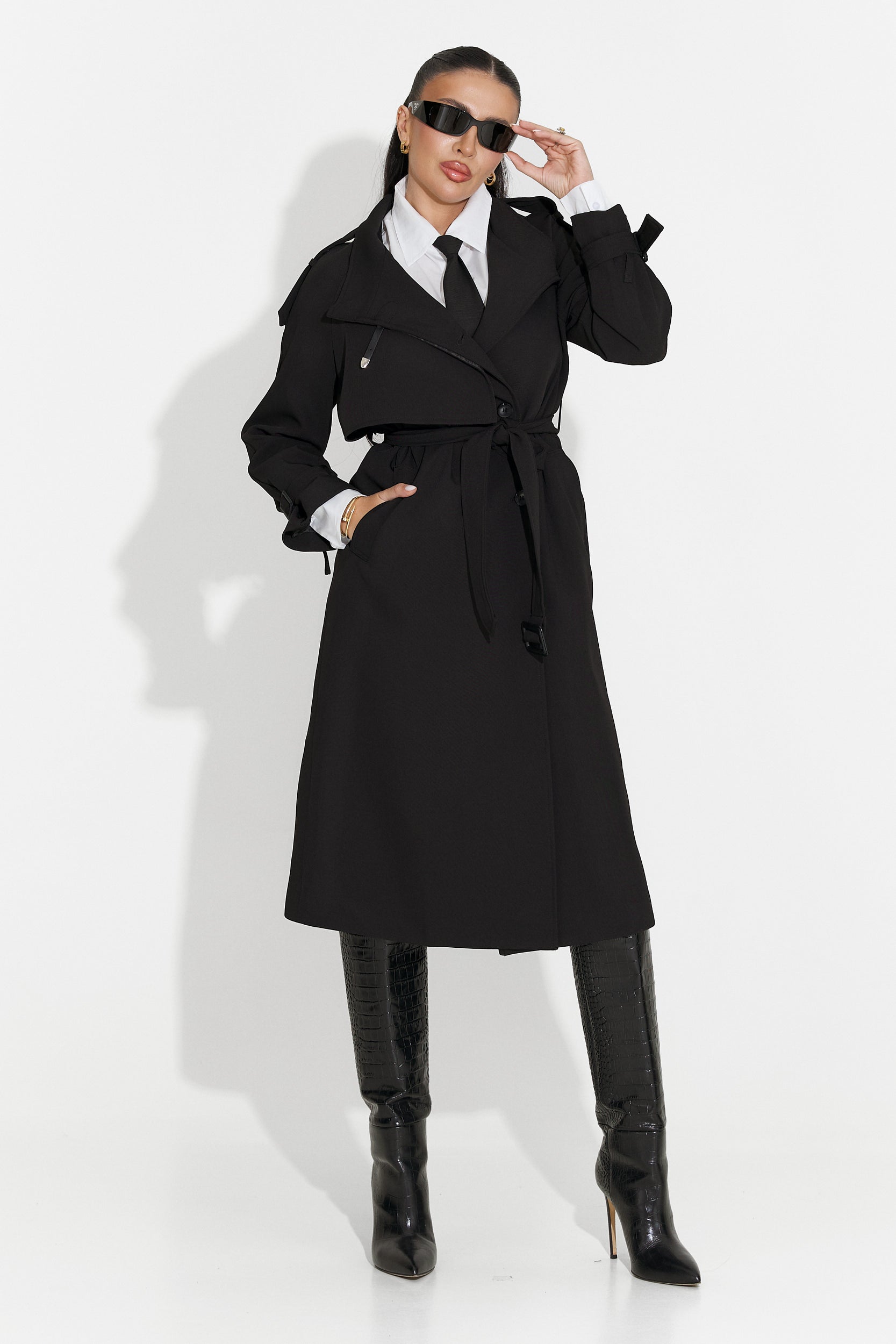 Abrigo Largo Negro para Damas de Misena Bogas