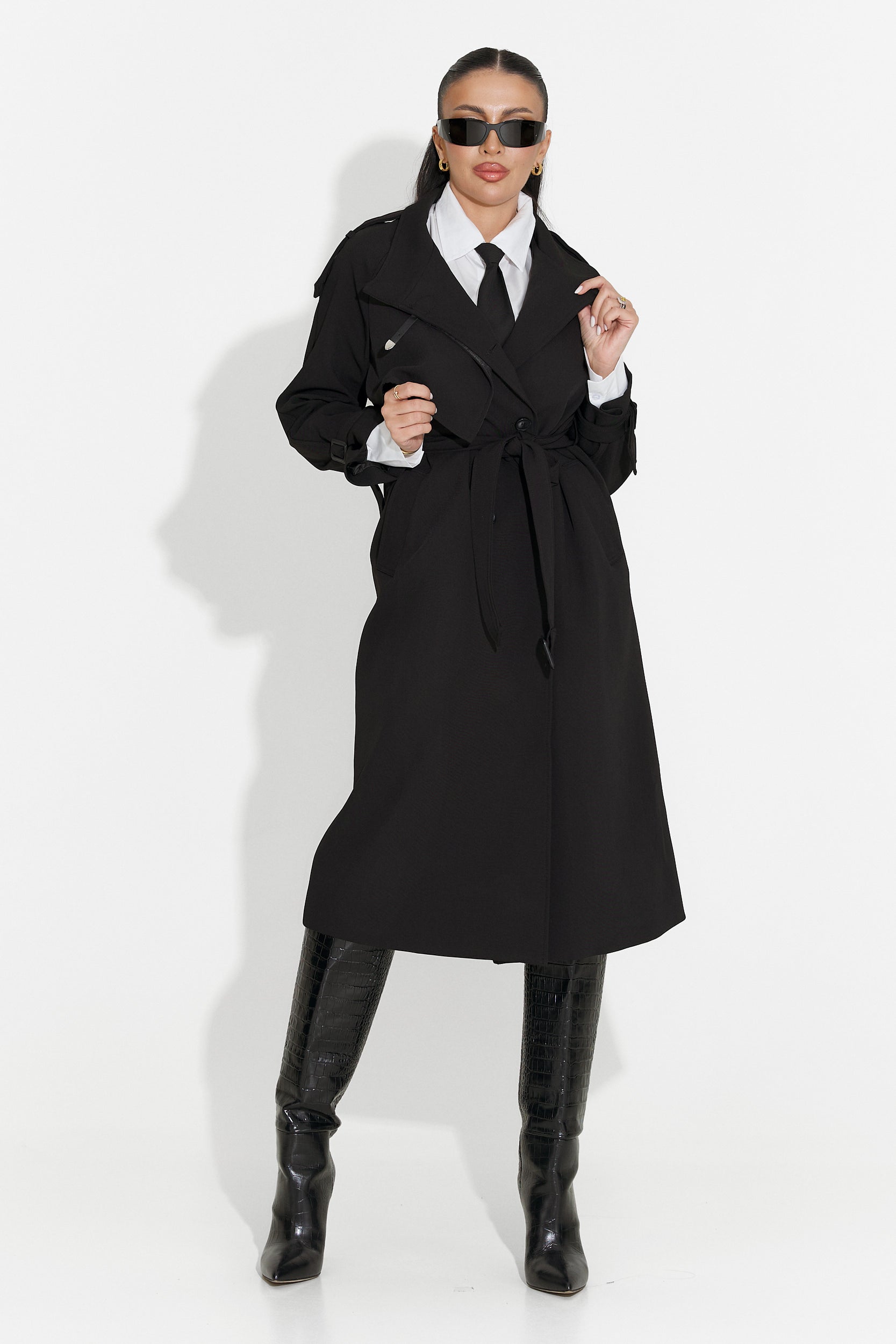 Abrigo Largo Negro para Damas de Misena Bogas